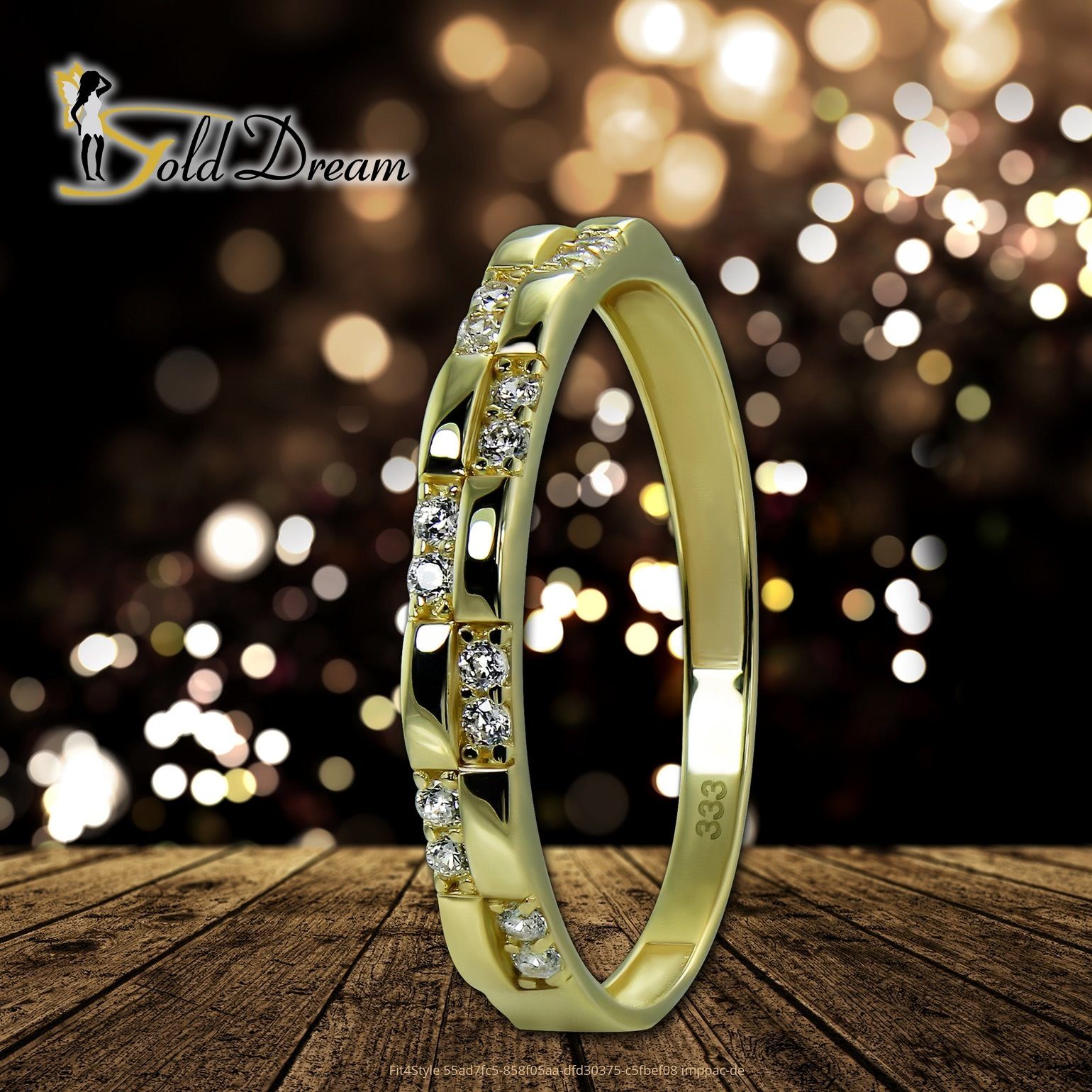 Ring GoldDream Karat, Fashion Damen Farbe: Gelbgold Gold Ring gold, Fashion GoldDream 8 Gr.60 (Fingerring), Goldring 333 weiß -