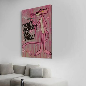 Art100 Leinwandbild Pink Panther Be Pink Pop Art Leinwandbild Kunst