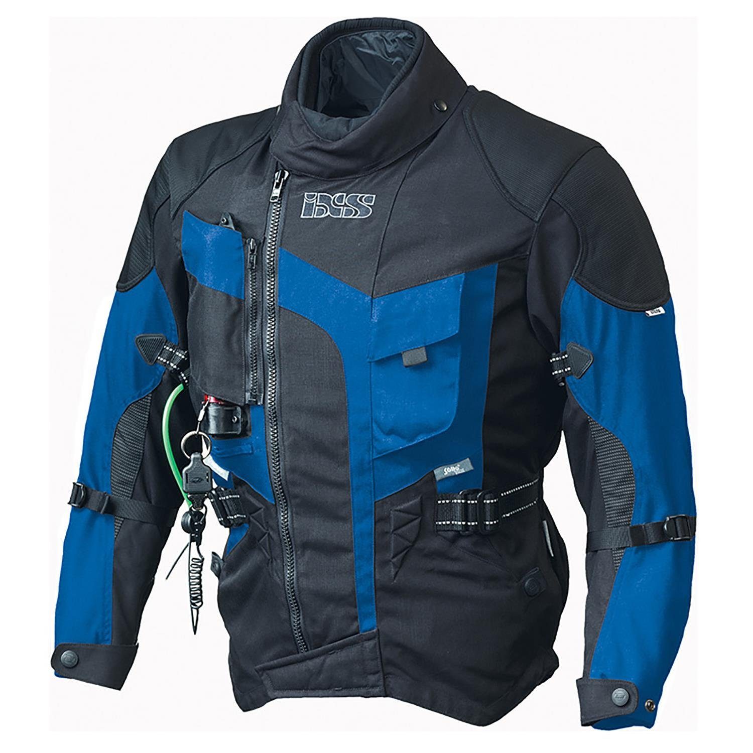 Motorradjacke Gr. mit Stunt IXS Textiljacke blau Jacke Airbag L schwarz IXS