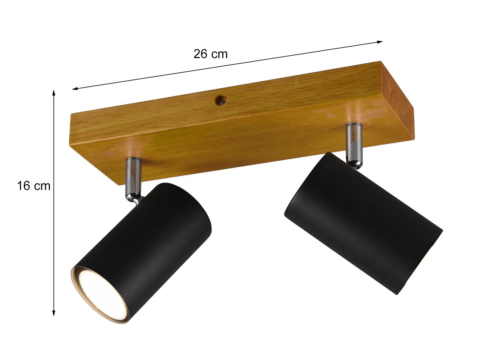 TRIO Leuchten LED Deckenstrahler, Dimmfunktion, LED wechselbar, Warmweiß, Balken-lampe innen Holz-lampe Decke Treppenhaus schwenkbar Breite 26cm