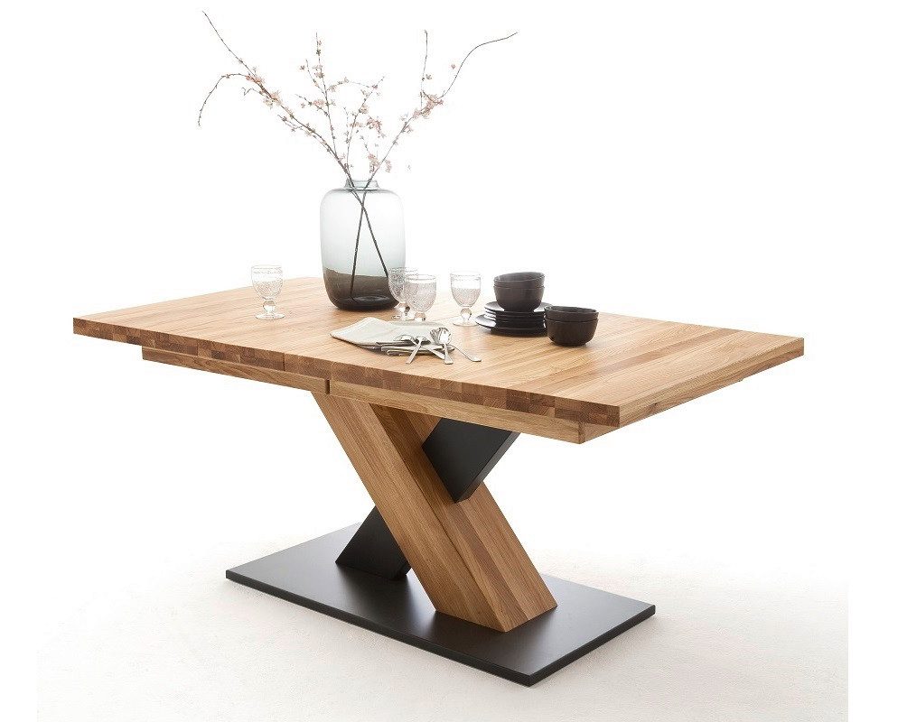 MCA furniture Esstisch Esstisch Ausziehtisch Mendoza Bootsform, Wildeiche massiv 140/180 (No-Set), Esszimmertisch ausziehbar Eiche