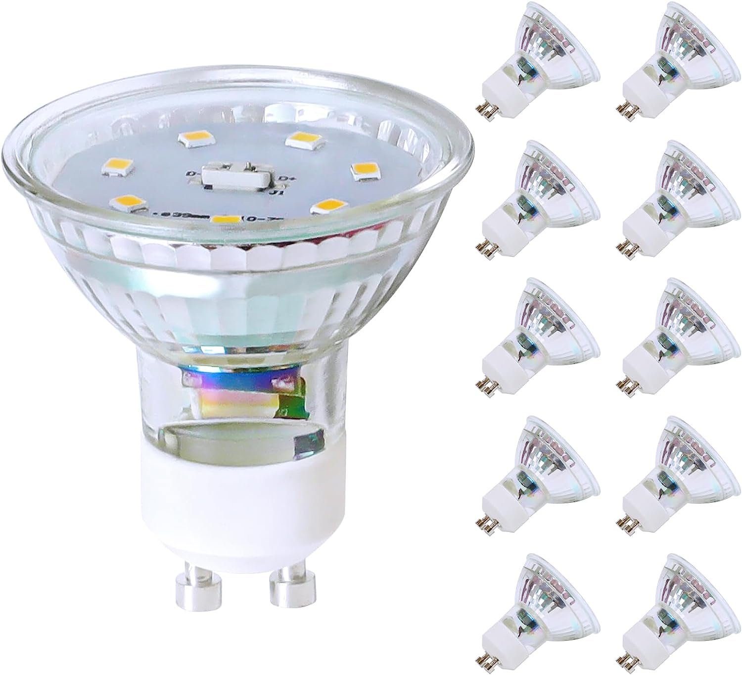 ZMH LED-Leuchtmittel 5W Energiesparlampe Abstrahlwinkel 110° Spot Reflektor Birne, GU10, 10 St., Neutralweiß, 4000K