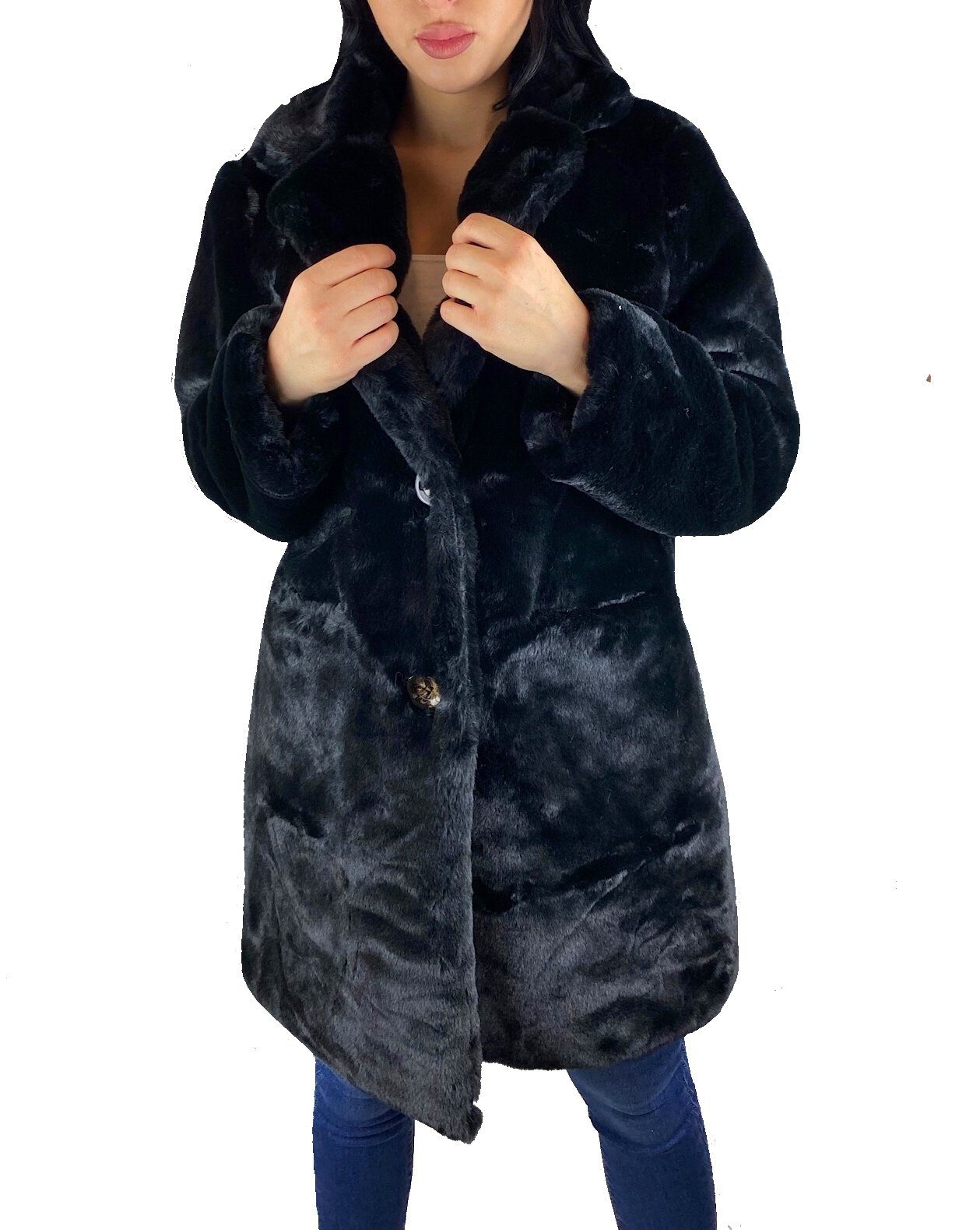 Worldclassca Fellimitatmantel Worldclassca DAMEN PARKA WINTER LANG MANTEL FELLIMITAT KUNSTFELL