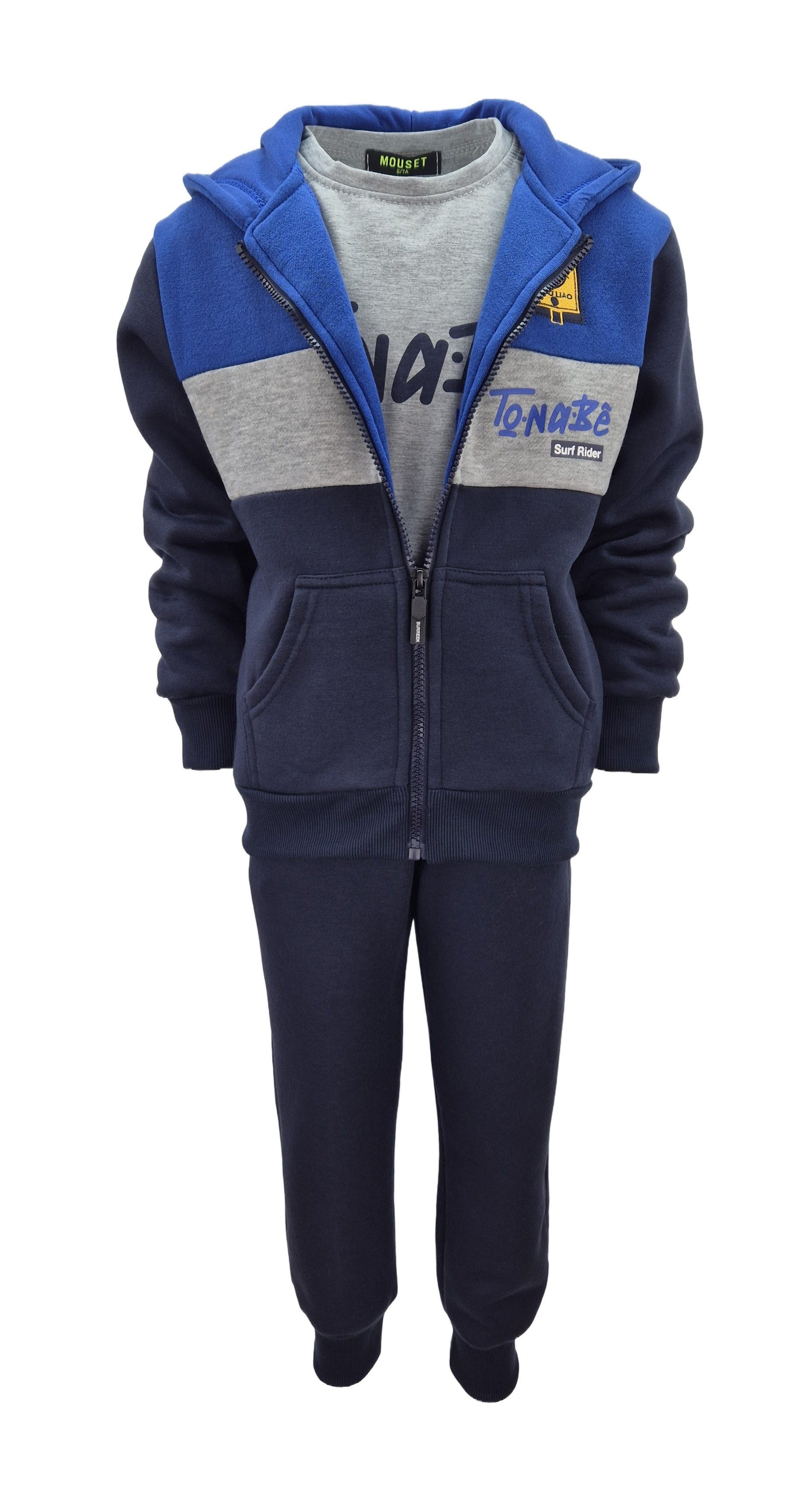 Freizeitanzug für Jungen 3-teilig – T-Shirt, Jacke & Jogginghose im Set