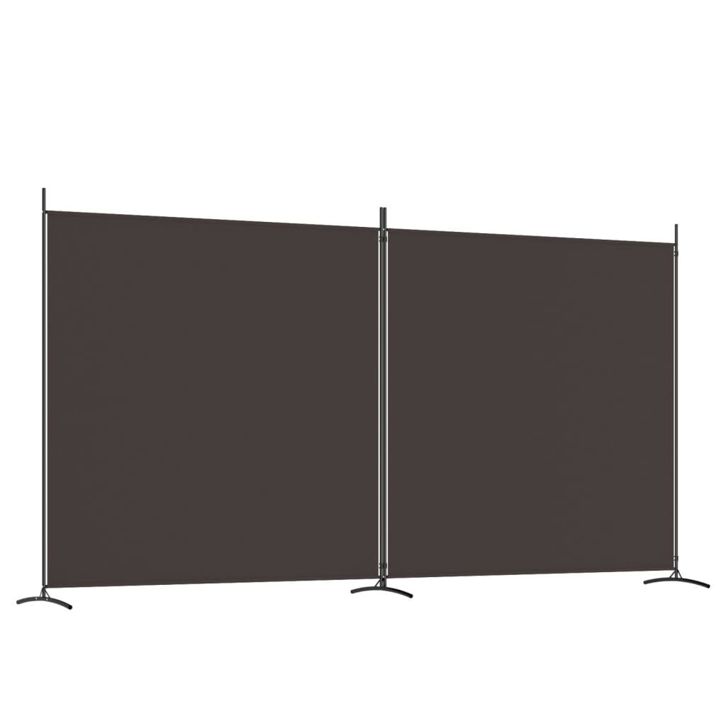 vidaXL Paravent 348 x 180 cm 2-tlg Paravent Braun 348x180 cm Stoff Raumteiler Spanisch