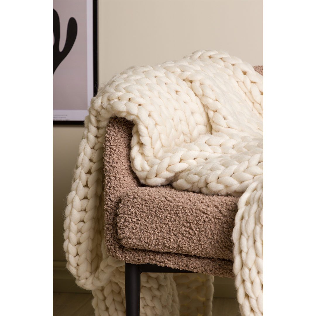 Plaid Kate Plaid 170x130cm offwhite., Venture Home – Bild 5 von 5