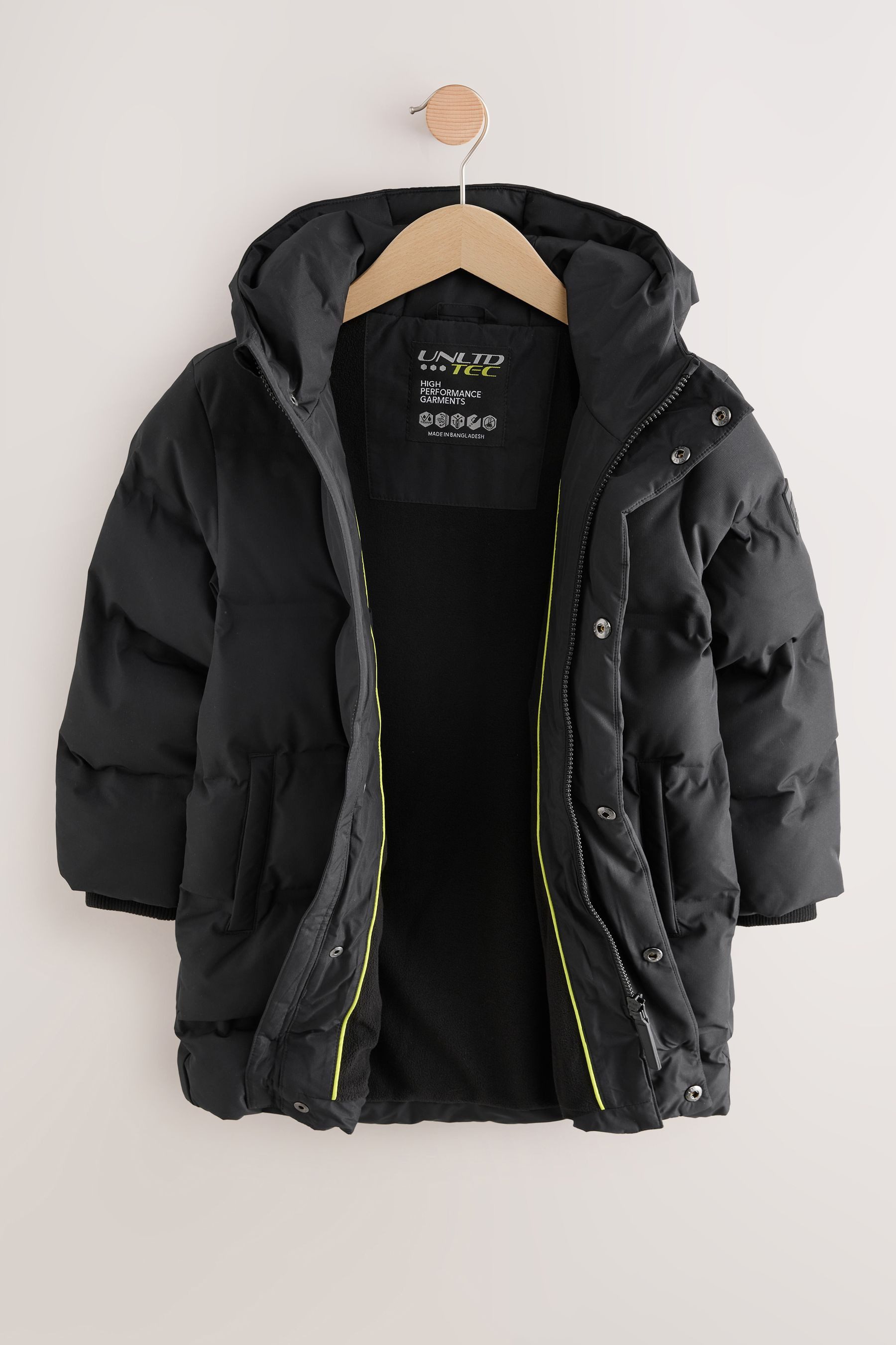 Next Funktionsmantel Wasserfester langer Puffermantel mit Fleecefutter (1-tlg)