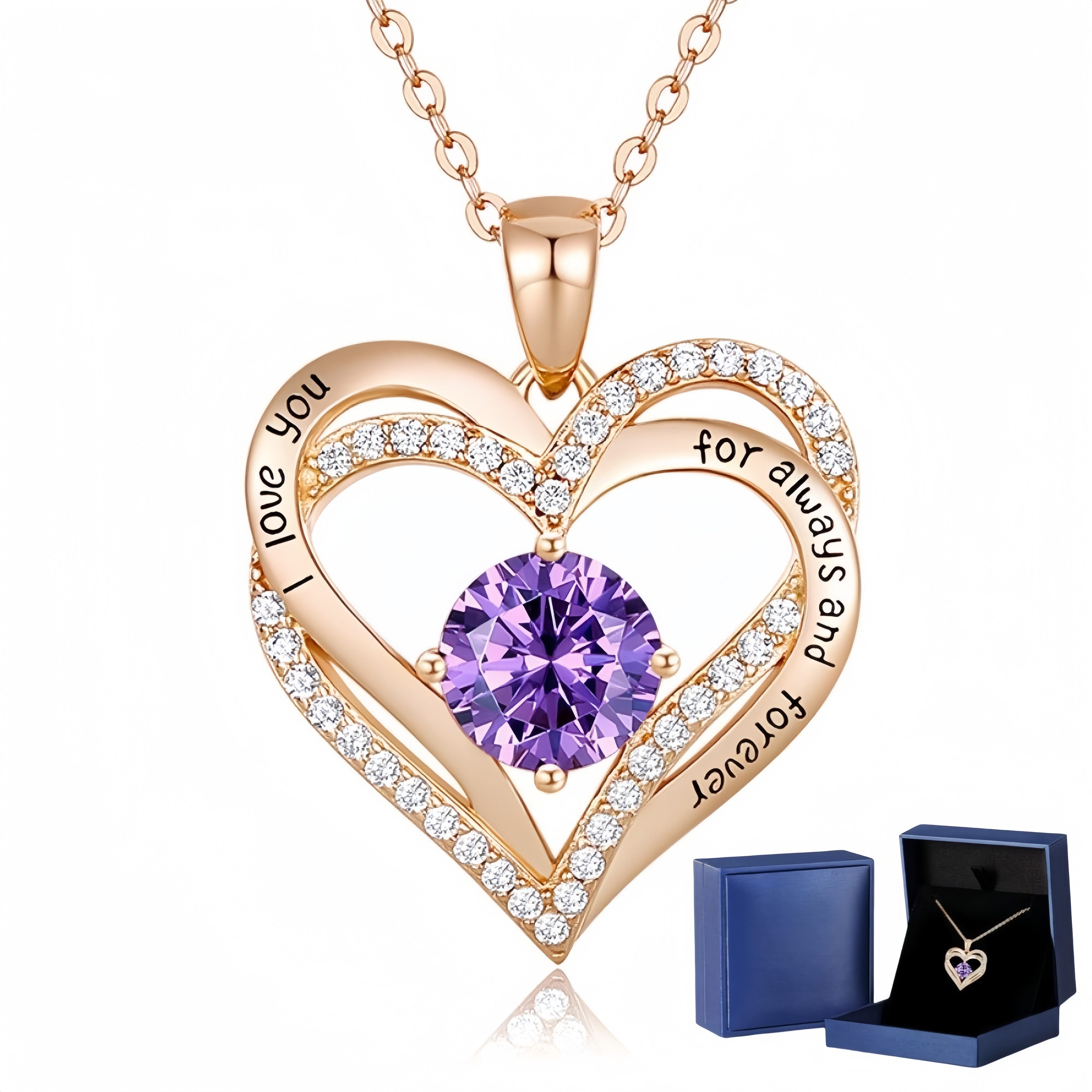 GLIESE Herzkette 925 Sterling Silber Halskette mit Rosa Gold & Zirkonia günstig online kaufen