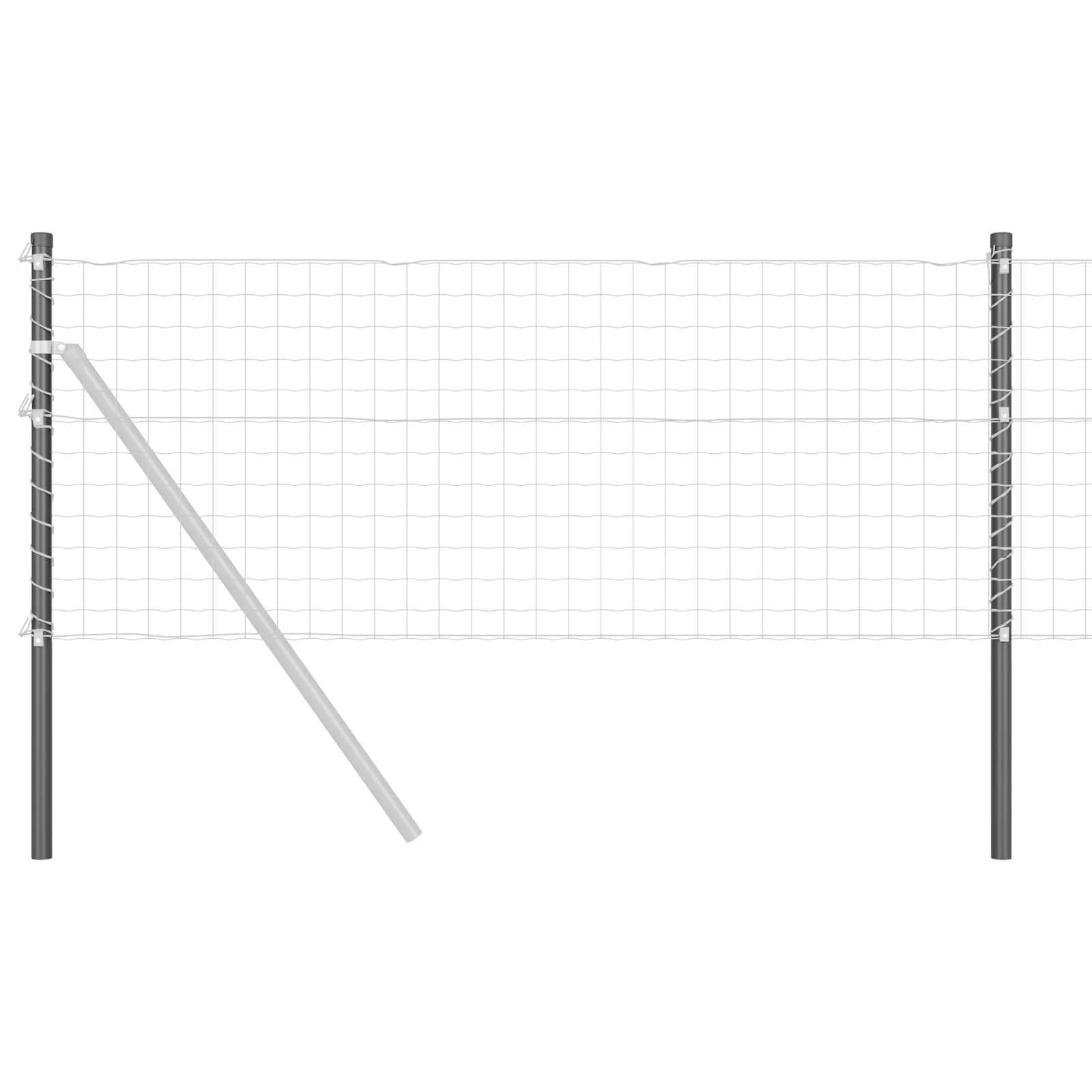 vidaXL Zaunpfosten Zaunpfosten 2 Stk. Grau 60 cm Pulverbeschichteter Stahl, (2-St)