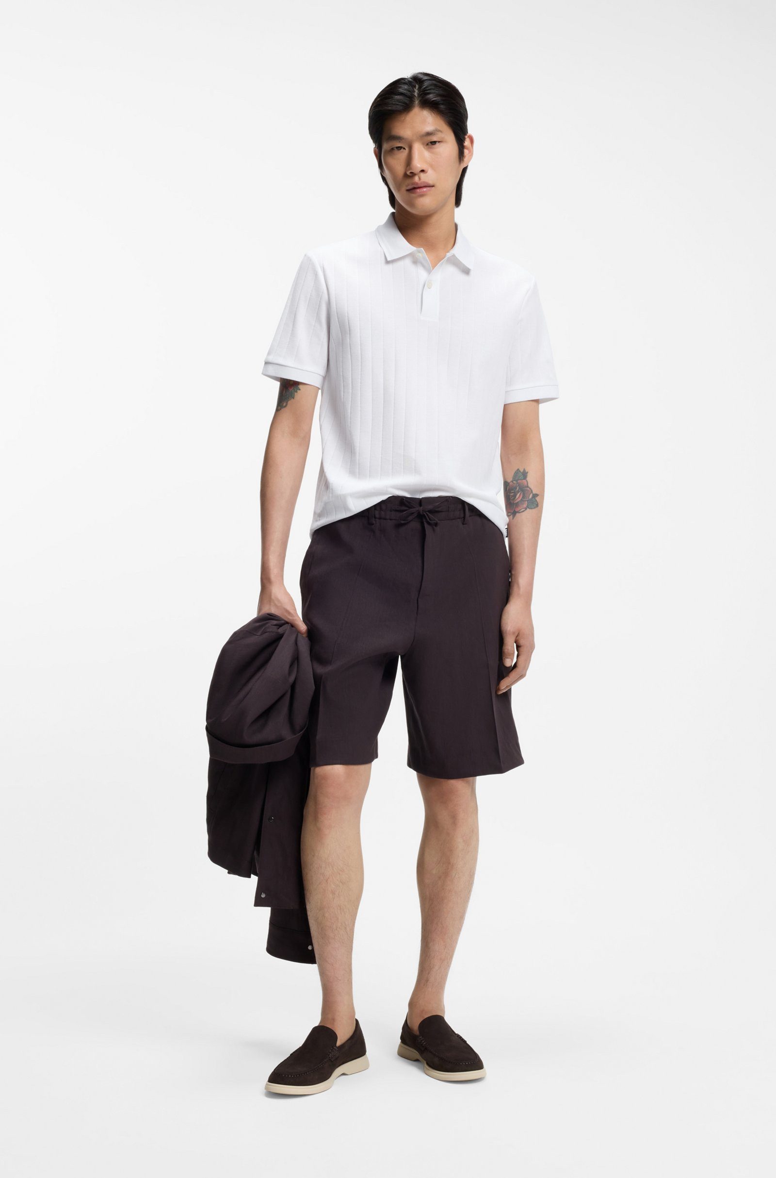 BOSS Poloshirt H-Parlay mit vertikalen Streifen (1-tlg)