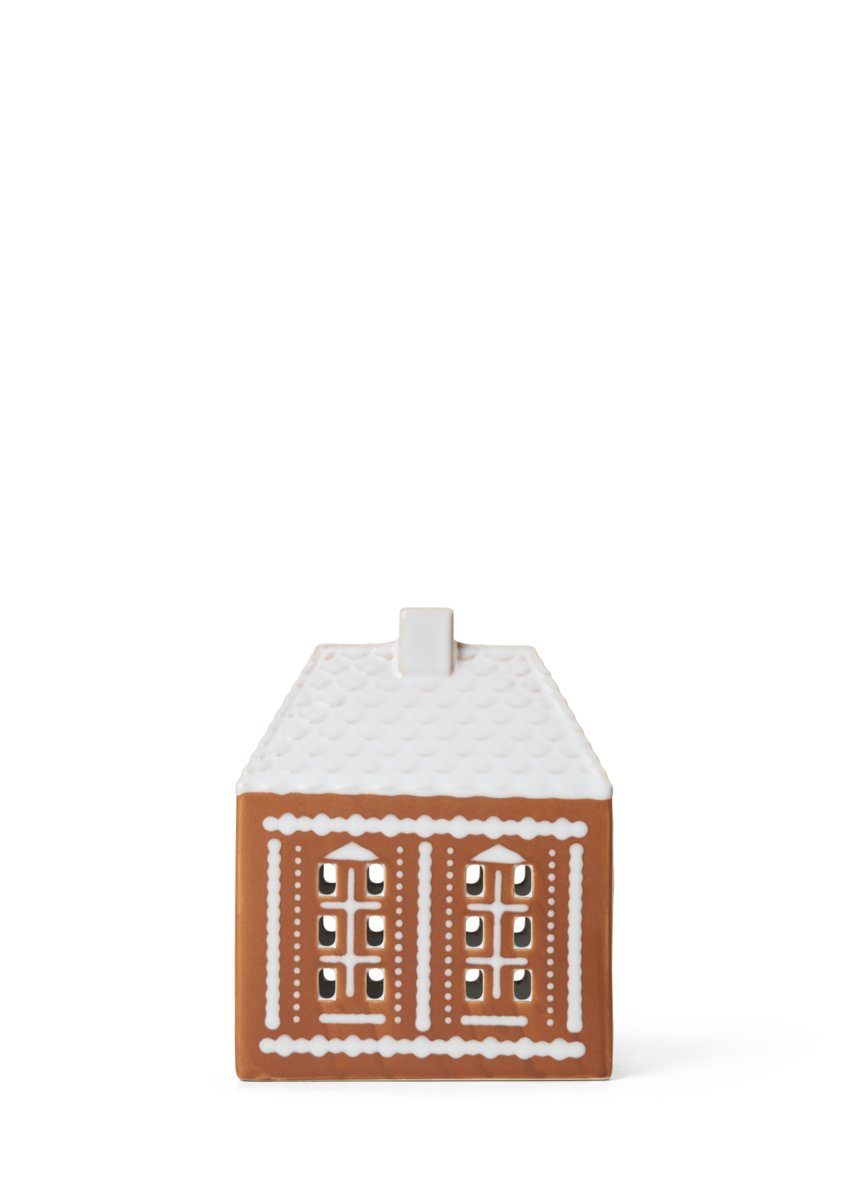 Kähler Wanddekoobjekt Kähler Gingerbread Lichthaus mittel braun | Kerzenständer