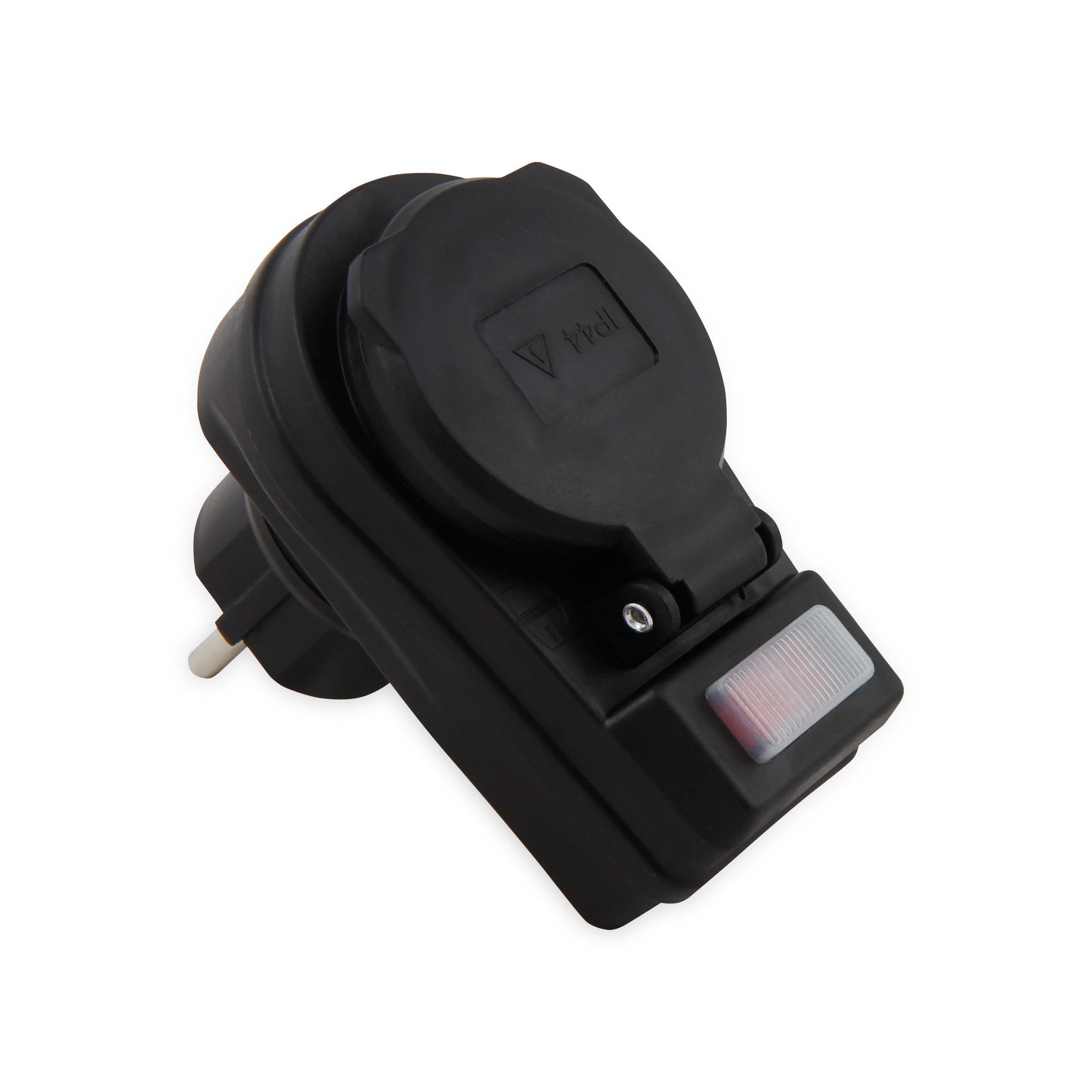 McPower Steckdosenschalter MCPOWER Schutzkontakt-Zwischensteckdose mit Schalter, IP44, schwarz