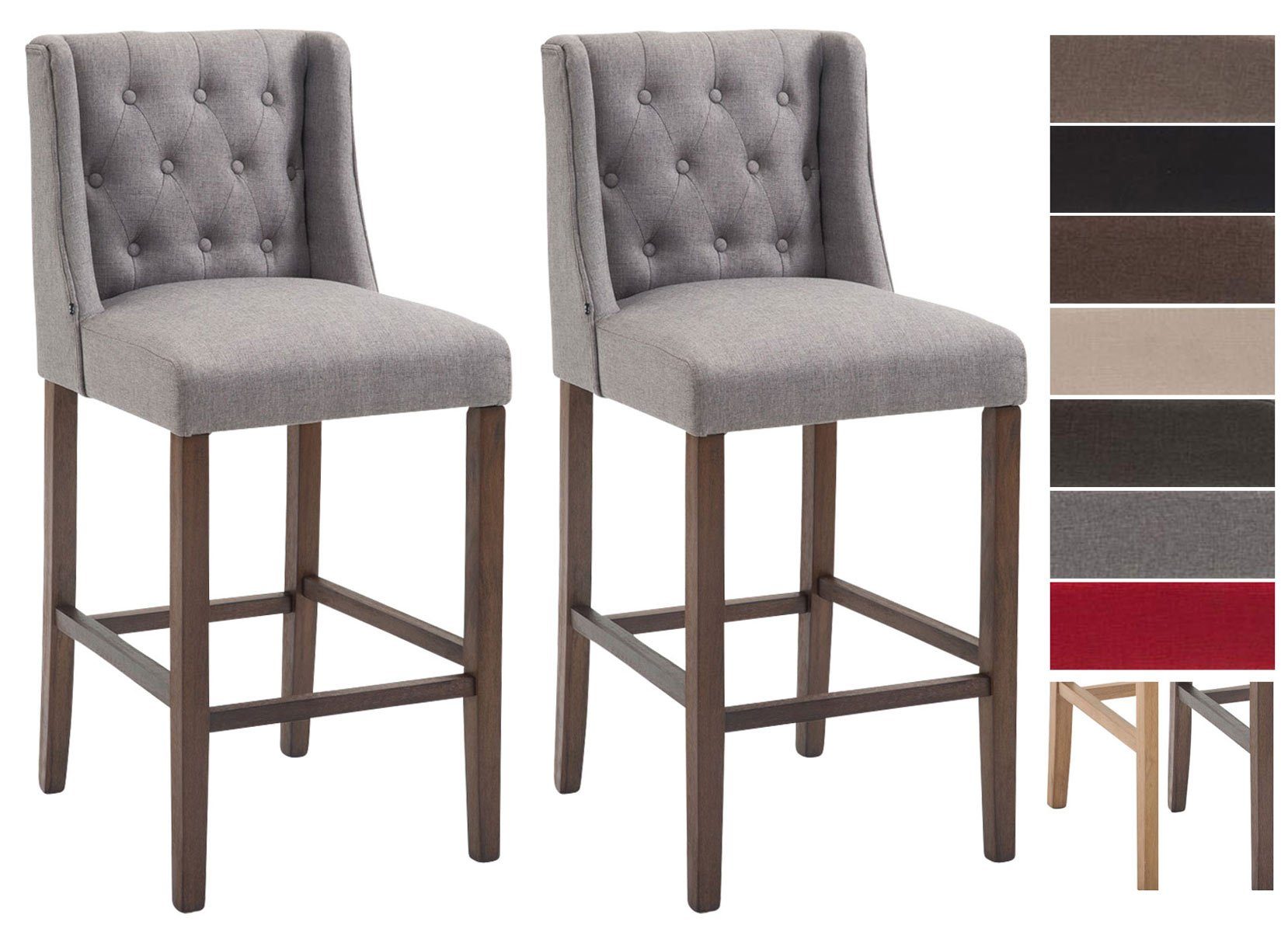 CLP Barhocker Cassandra Stoff (2er Set, günstig online kaufen