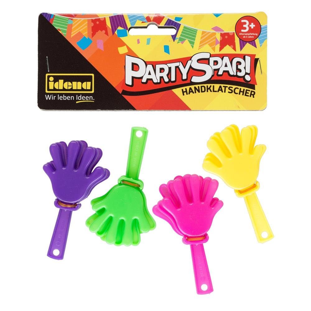 Idena Spiel Partyspaß Handklatscher, 4 Stück kleine Hände Mitgebsel Kindergeburtstag