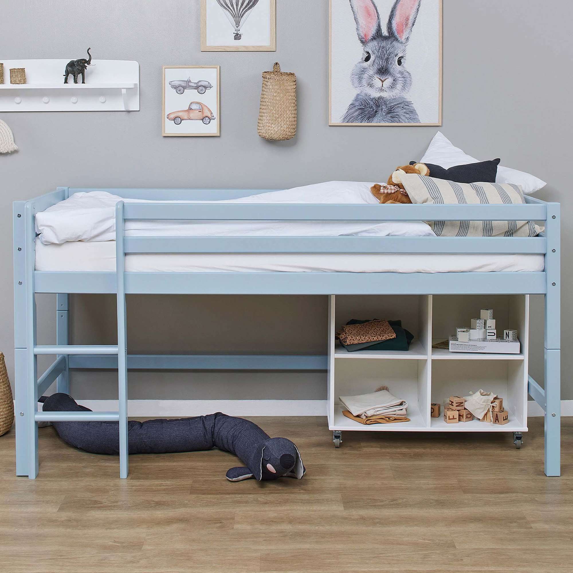 Hoppekids Hochbett ECO Dream MY COLOR (Set, Bett) 90x200, umbaubar in Einzelbett, 4 Farben