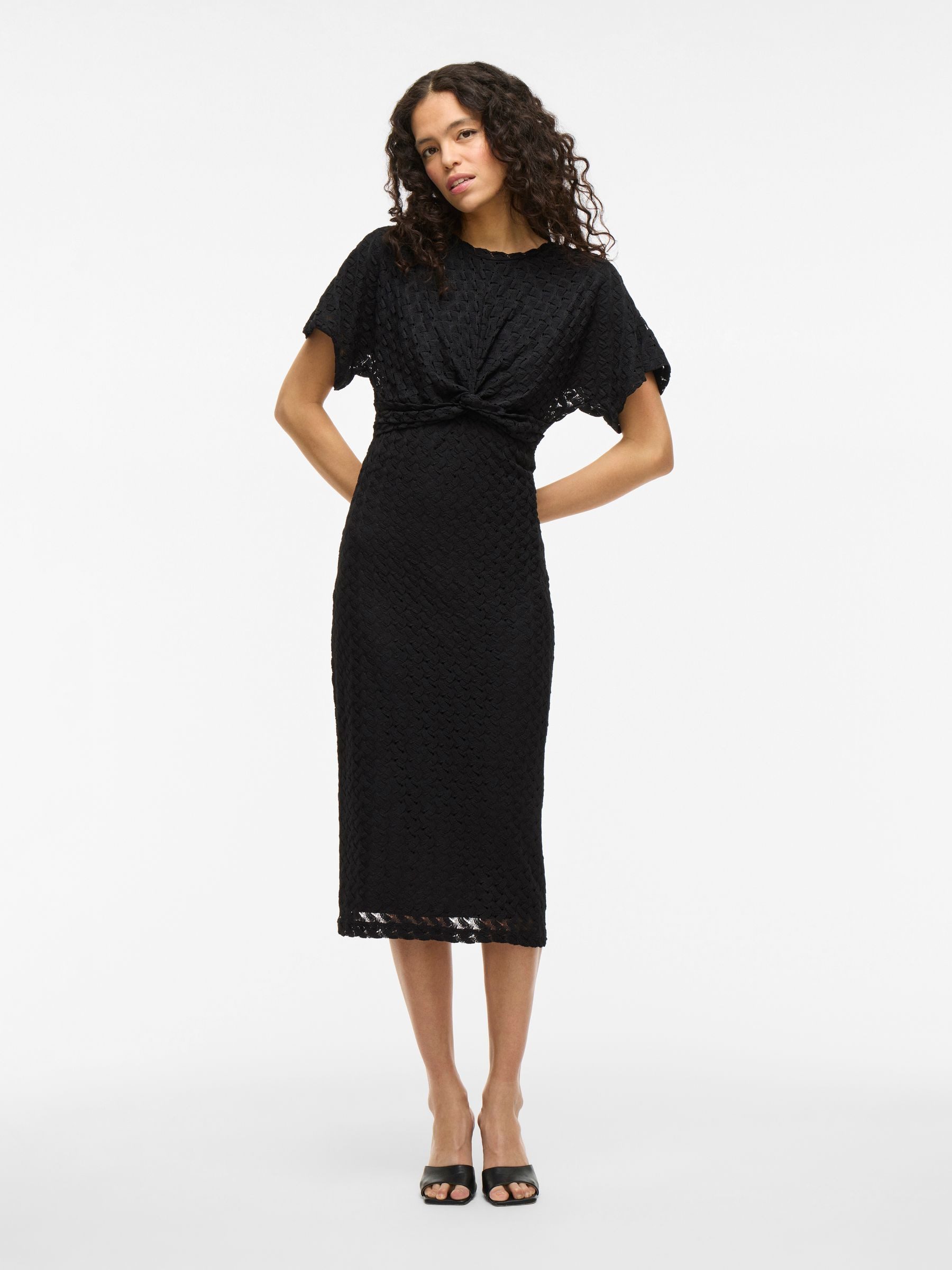 Vila Shirtkleid Geknoteter Taillenbereich, strukturiertes Muster, günstig online kaufen