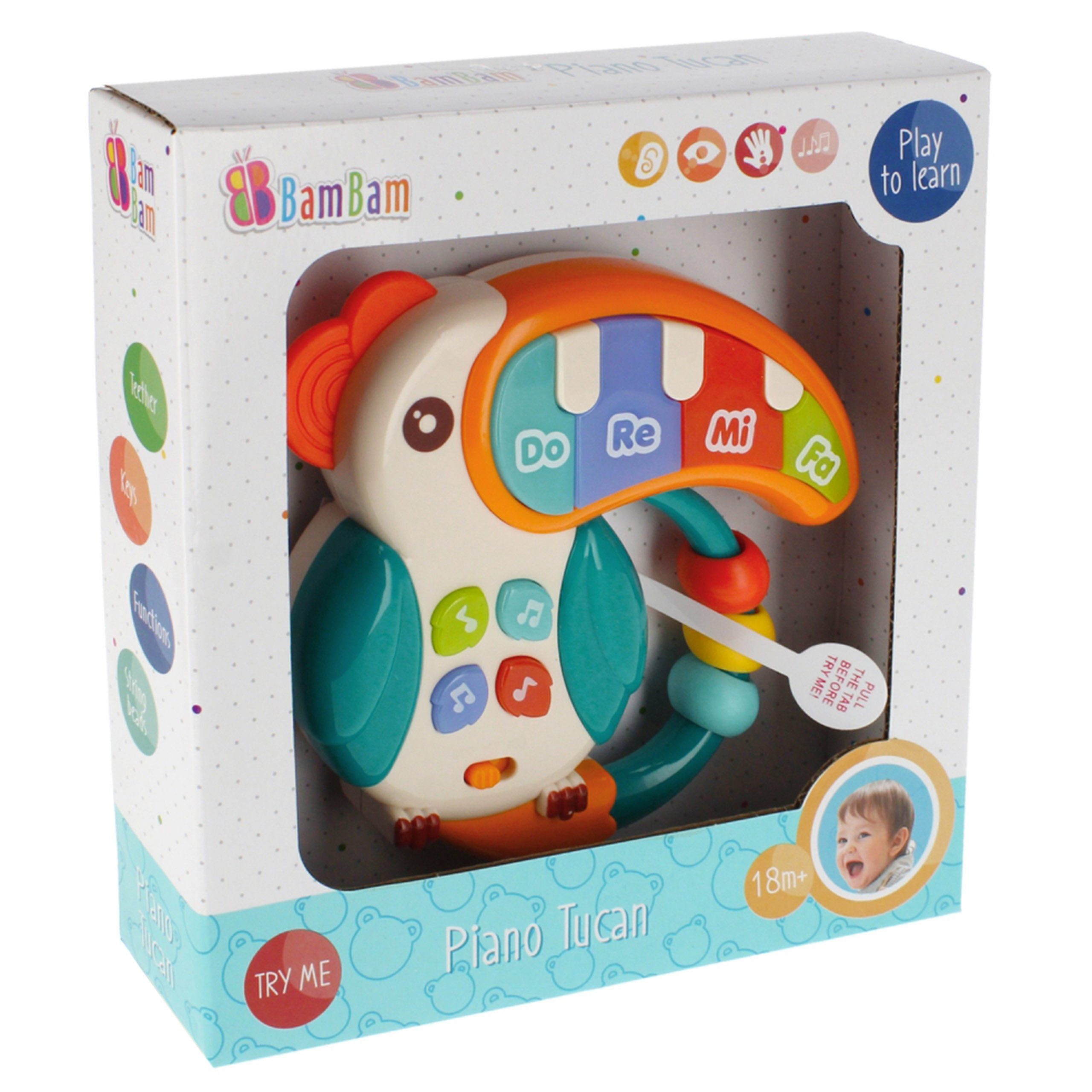 Sarcia.eu Lernspielzeug Piano Toucan, Musikspielzeug, Sinnesspielzeug 18m+ BamBam
