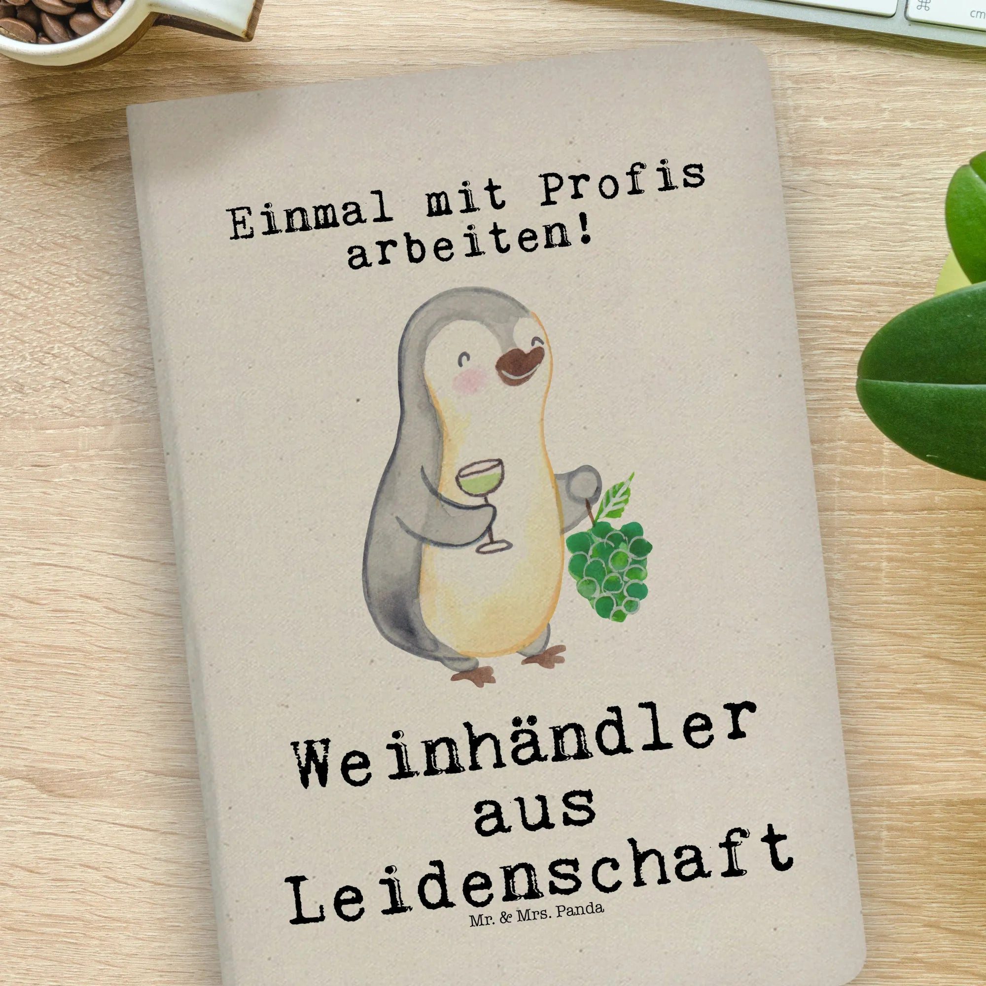 Thumbnail - Mr. & Mrs. Panda Notizbuch Weinhändler Leidenschaft - Transparent - Geschenk, Notizbuch DIN A4, Mr. & Mrs. Panda, Echte ...