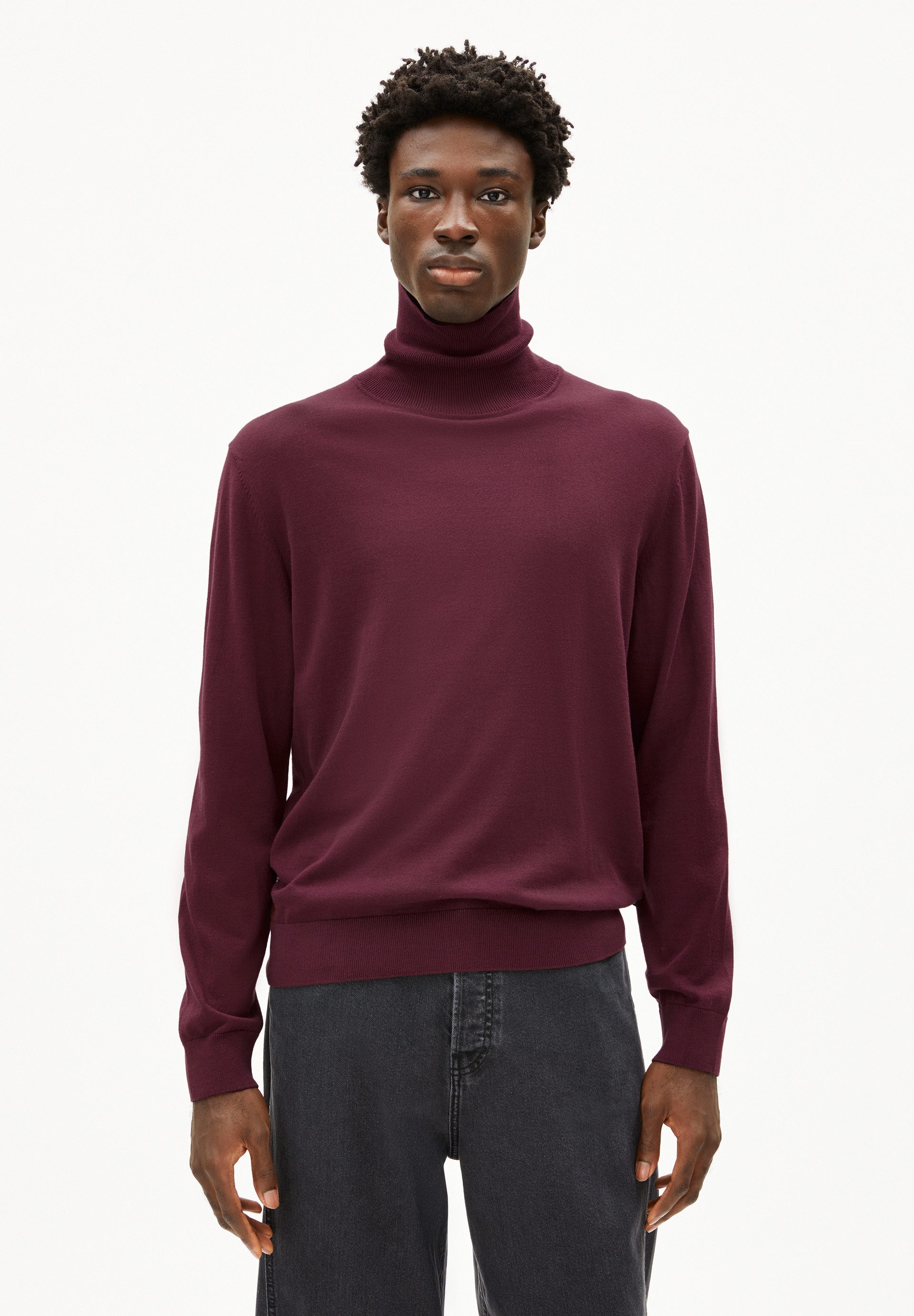 Feinstrick Rolli Indicode Pullover Herren Bordeaux Herren - Main Image