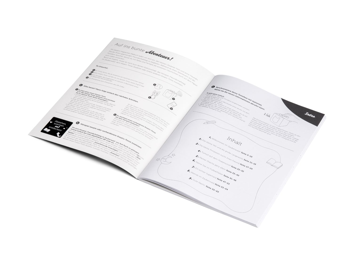 tonies Hörspielfigur Malbuch, (für die Toniebox, 1-St., Zauberhaftes Buch), Hören, Spielen & Sammeln