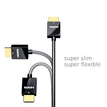 deleyCON deleyCON 1m HDMI Kabel Flexy Serie - Schwarz HDMI-Kabel