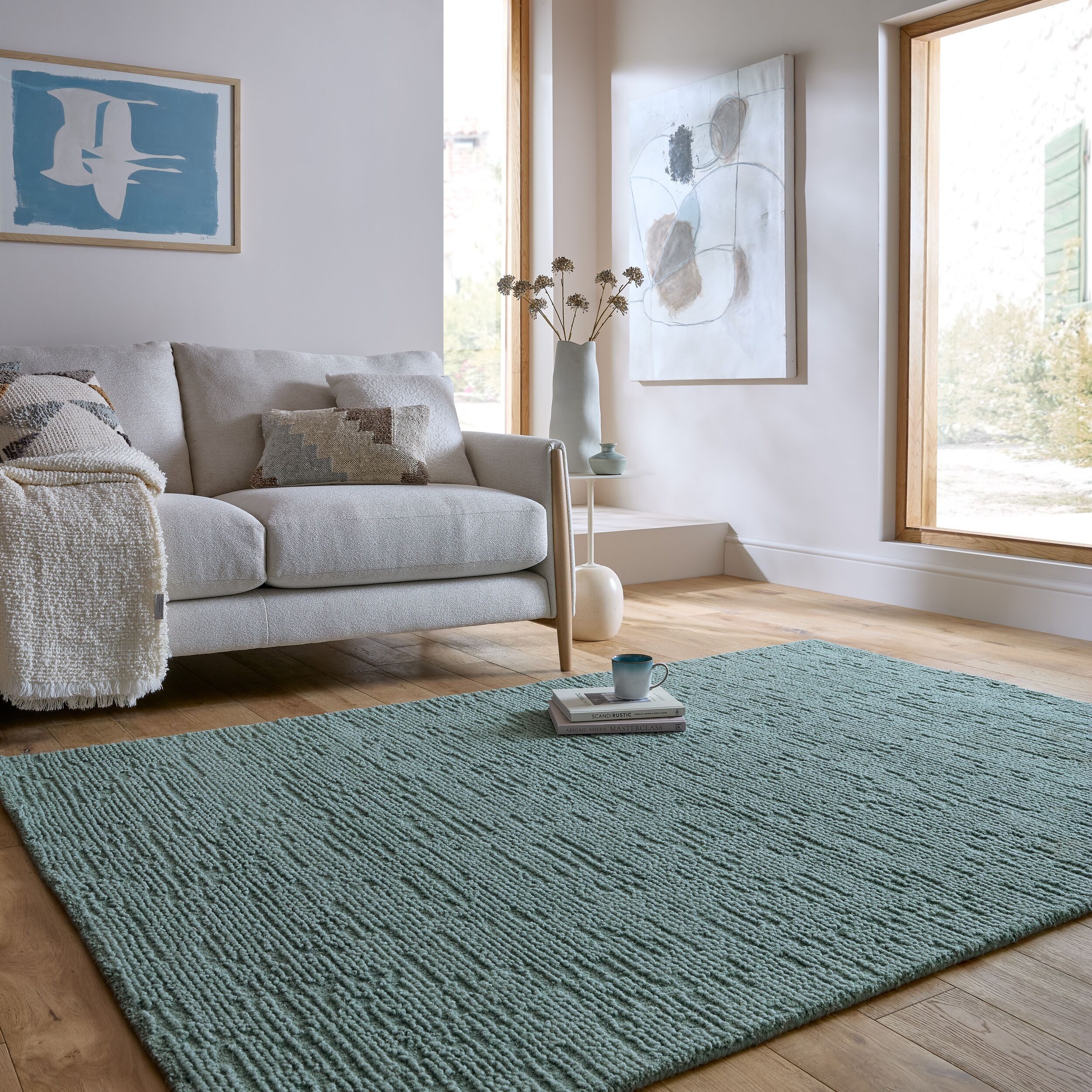 FLAIR RUGS Wollteppich Harris Boucle, rechteckig, Höhe: 12 mm, handgefertigt