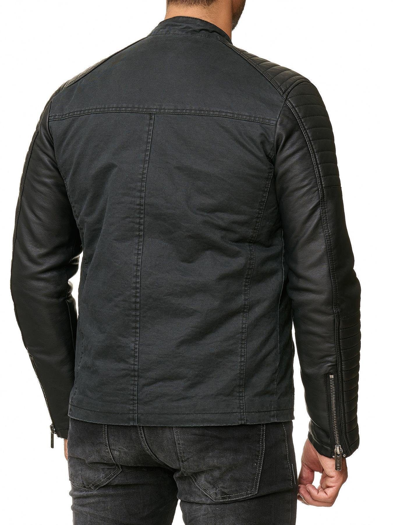 RedBridge Bikerjacke Baumwolle und Kunst-Leder Bikerjacke