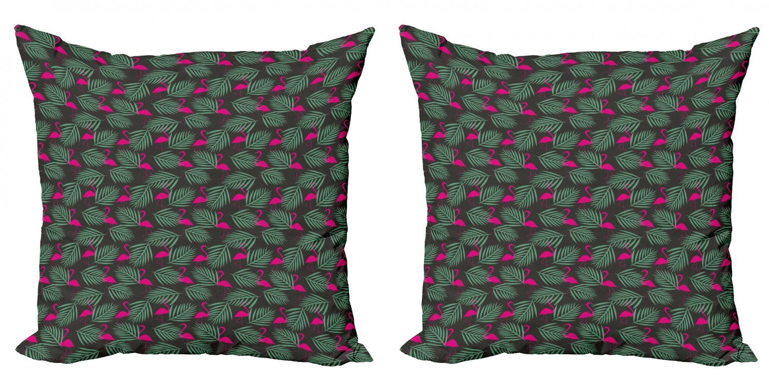 Kissenbezüge Modern Digitaldruck, Flamingo (2 Stück), in Accent Doppelseitiger Rosa Zoo-Tiere Abakuhaus