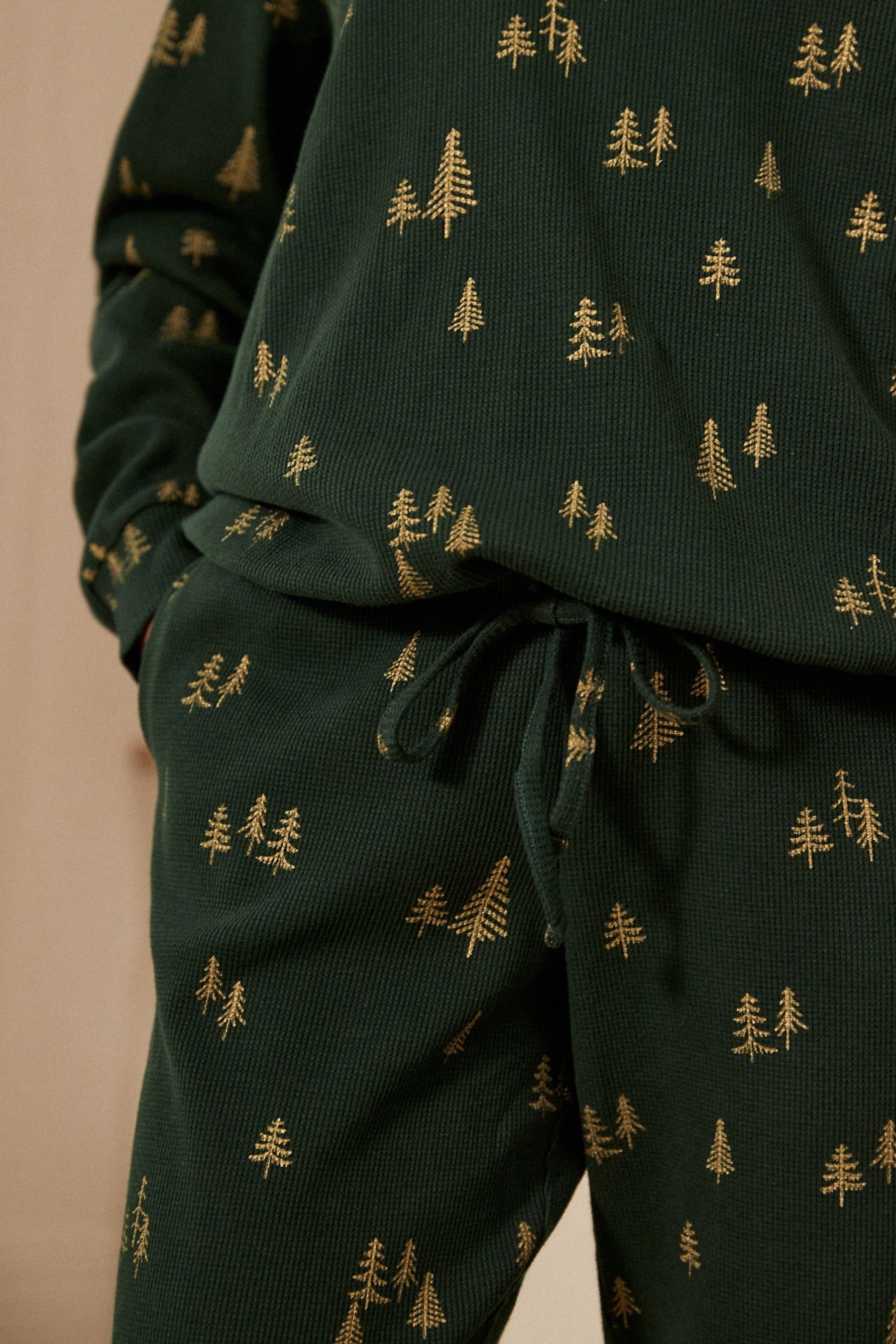 tlg) Baumwolle Next (2 Langärmeliger aus Foil gewaffelter Pyjama Green Pyjama