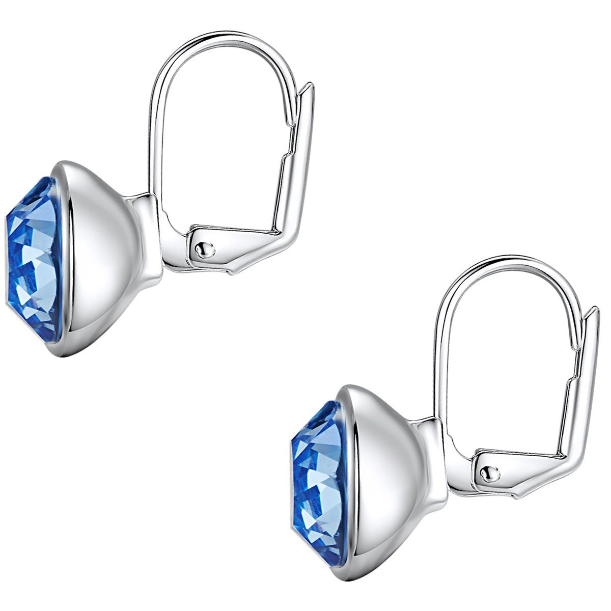 Lulu & Jane Paar Ohrhänger Swarovski® Kristallen blau von verziert mit Ohrhänger