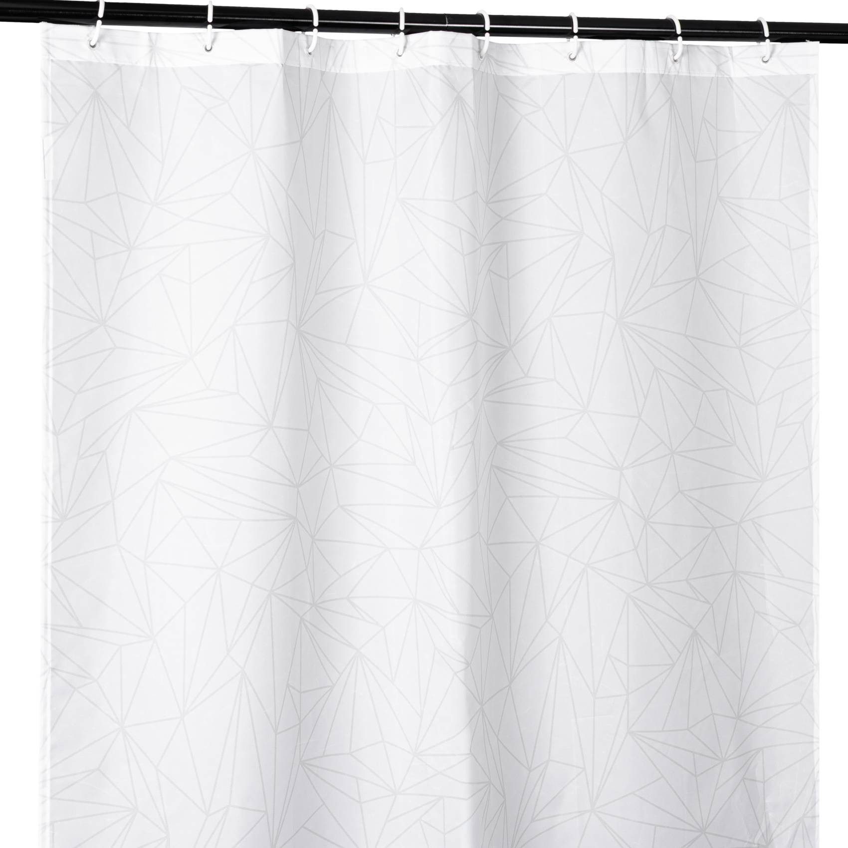 ANRO Duschvorhang FASTY Prisma Anti-Schimmel Polyester Badezimmervorhang Bad-Stoff Breite 120 cm (Packung, 1-tlg., Duschvorhang inkl. Aufhängeringe), robuster Vorhang für Stangenaufhängung 120x200cm Geometrisch Grau