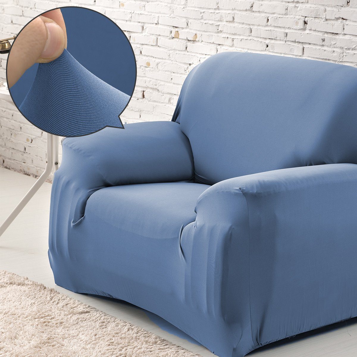 Sofahusse für Sofa Protector Stretch Couchbezug blau Hunde MULISOFT, Wohnzimmer Universal, Sofabezug für Haustiere Überwürfe Waschbar