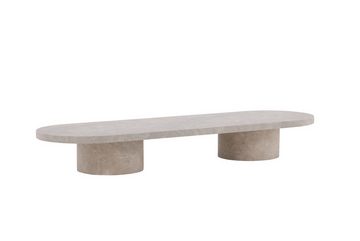 BOURGH Couchtisch NARVIK Sofa Tisch 25x190x60cm - Wohnzimmertisch beige Marmor Optik (1-St)