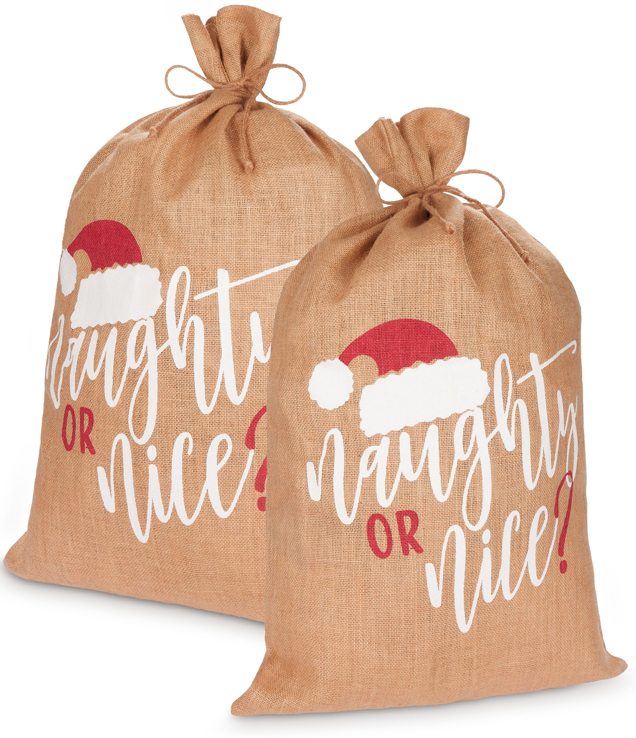 Aufbewahrungstasche Weihnachtssack Naughty or nice? - 80 cm Geschenksack für Weihnachten