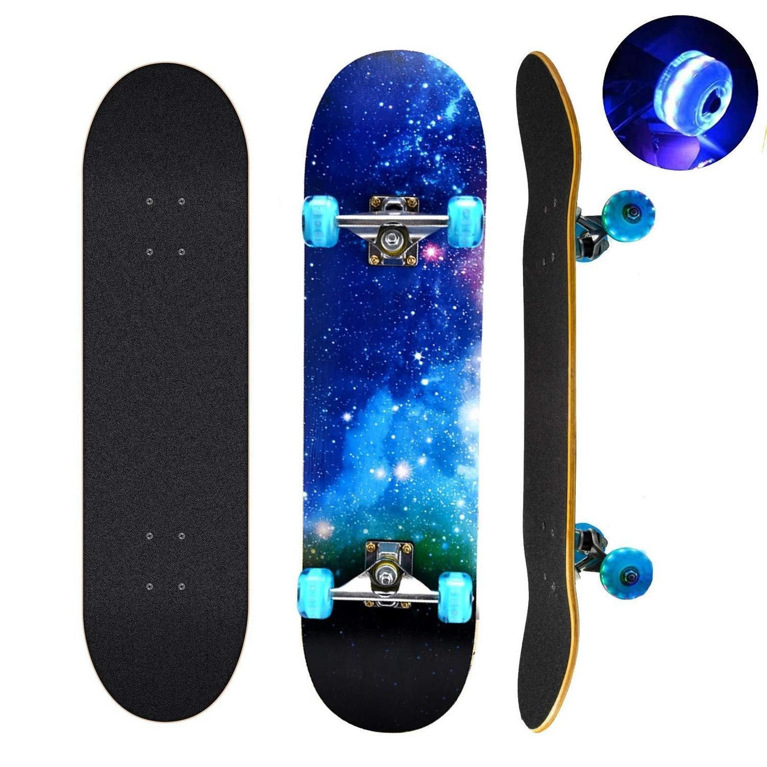 LuxusKollektion Skateboard Skateboard 78.7cm Blinkrad Blau (1-St)