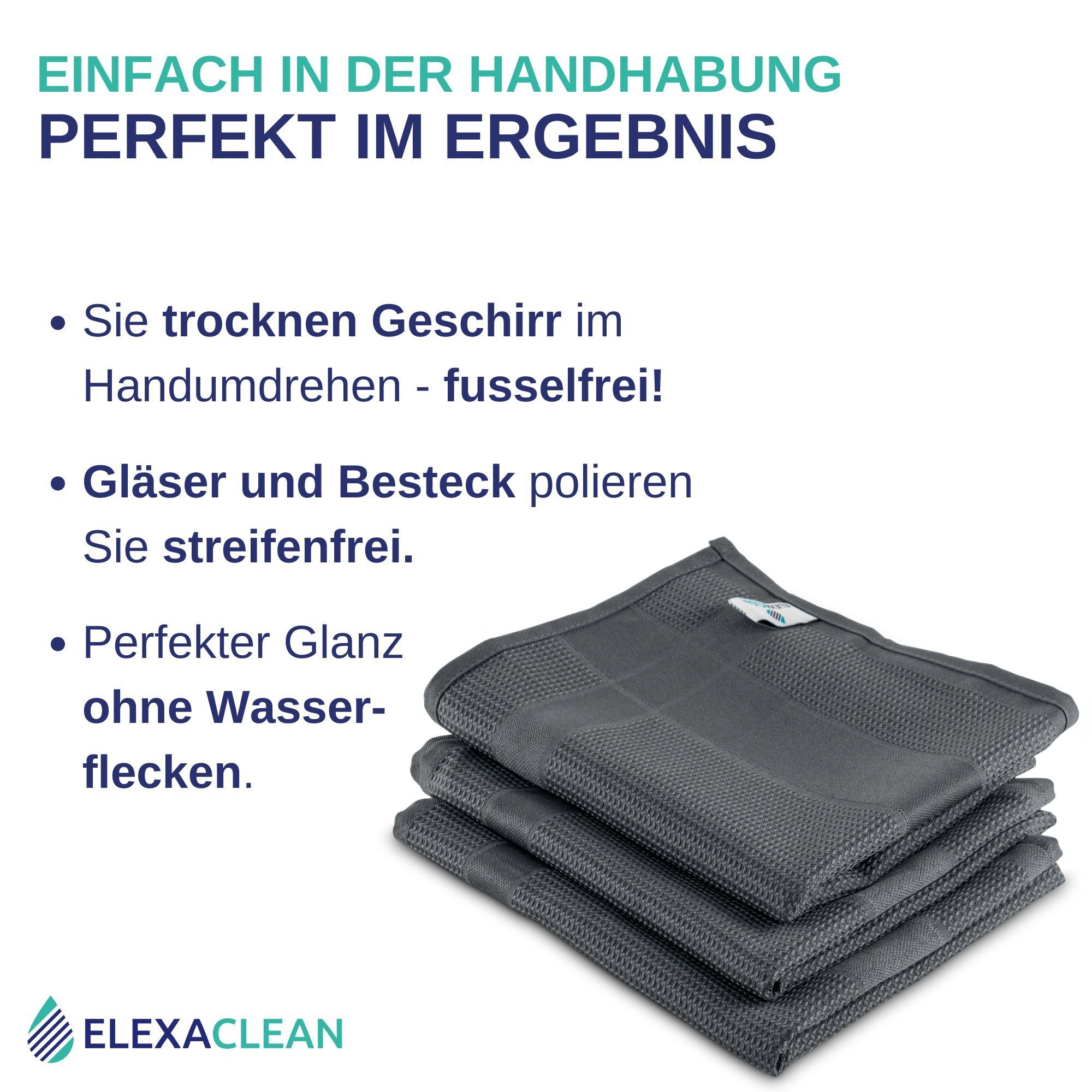 ELEXACLEAN Geschirrtuch Küchentücher Mikrofaser Poliertücher, (Set, 6-tlg., günstig online kaufen