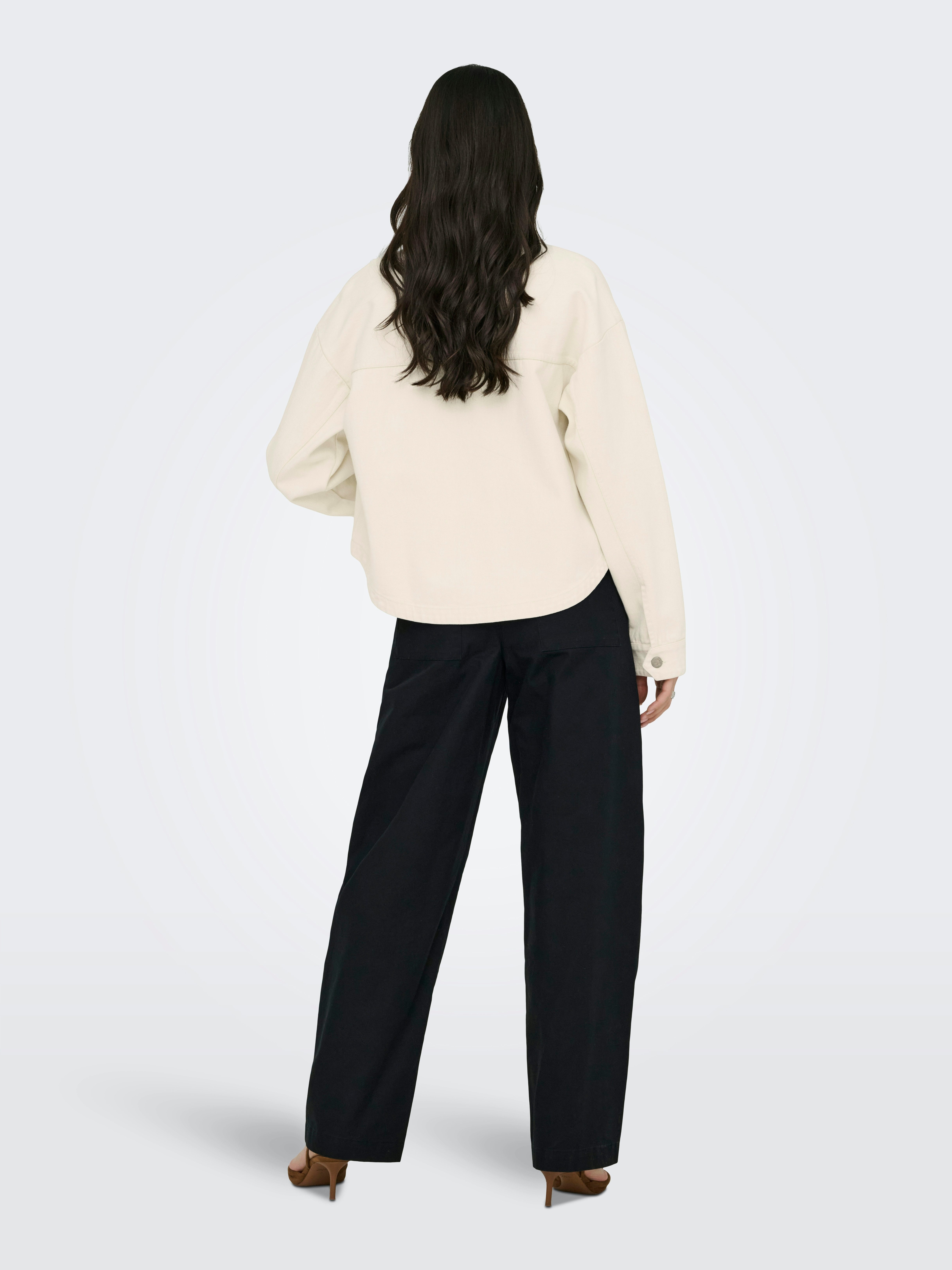 JDY Jeansjacke JDYNOMA L/S SHACKET PNT DIA Baumwolle, Denim Style