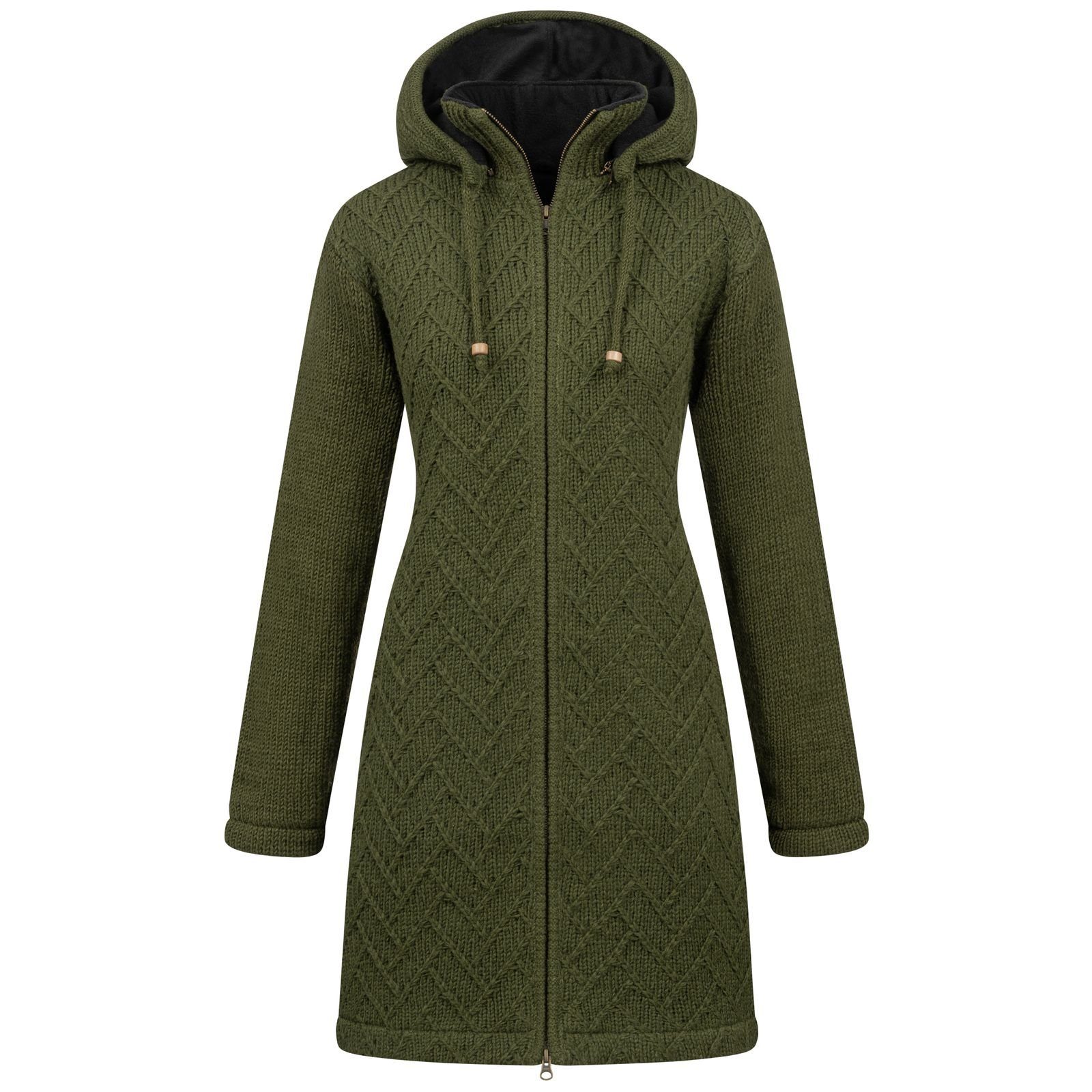 KUNST UND MAGIE Longstrickjacke Klassische Strickjacke Kurzmantel Wolle + F günstig online kaufen