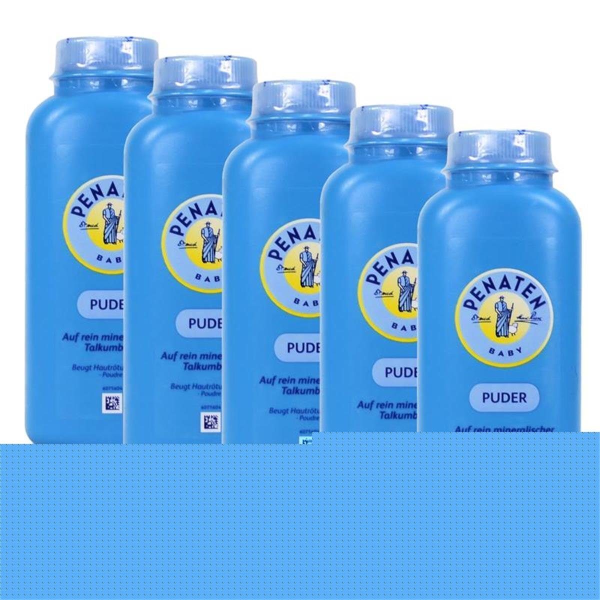 Babypflege-Set 5x Penaten Baby Puder 100g - beugt Hautrötungen vor