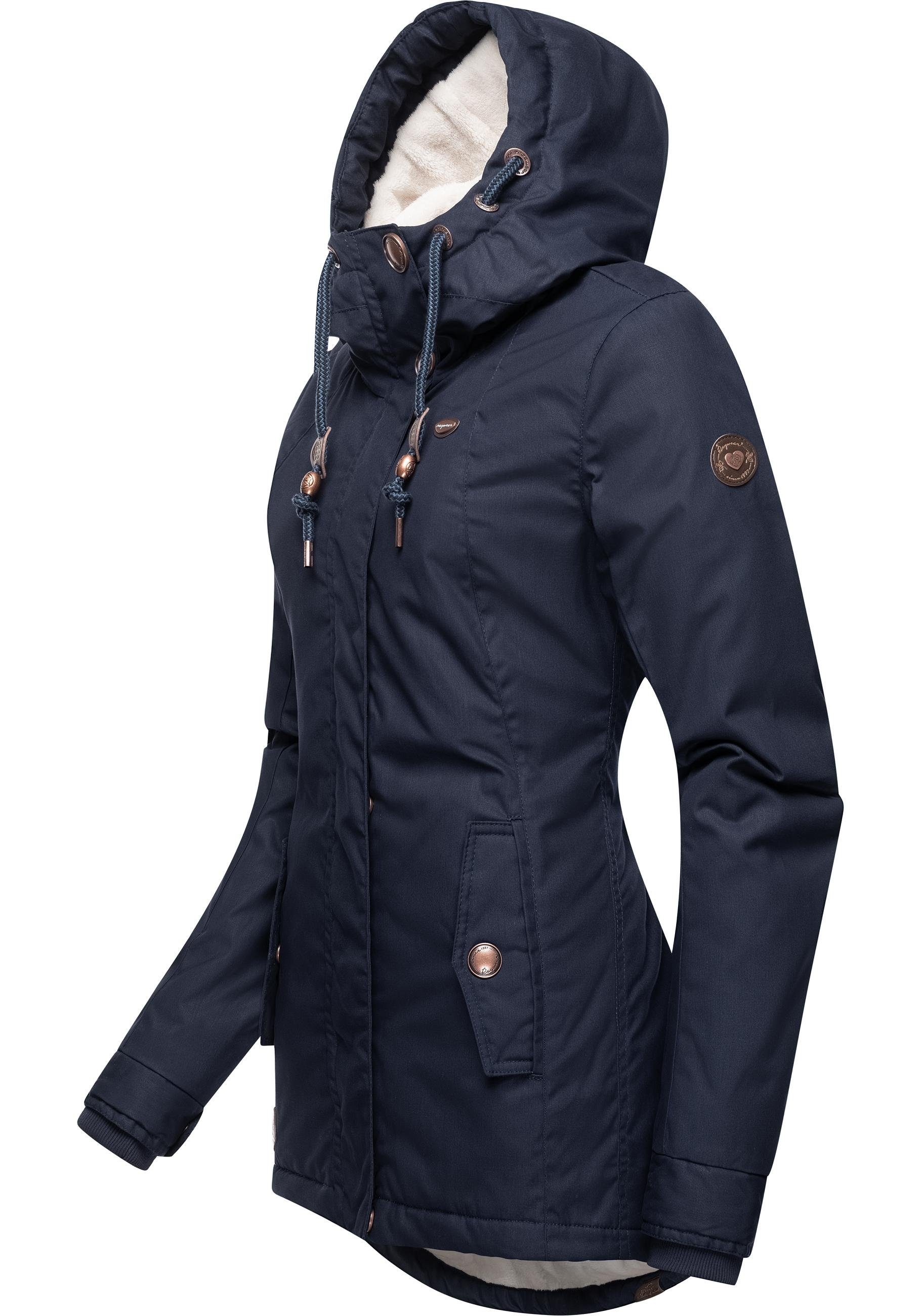 Ragwear Winterjacke Monade Damen Winterparka mit Kapuze und m. Fleece gefüt günstig online kaufen