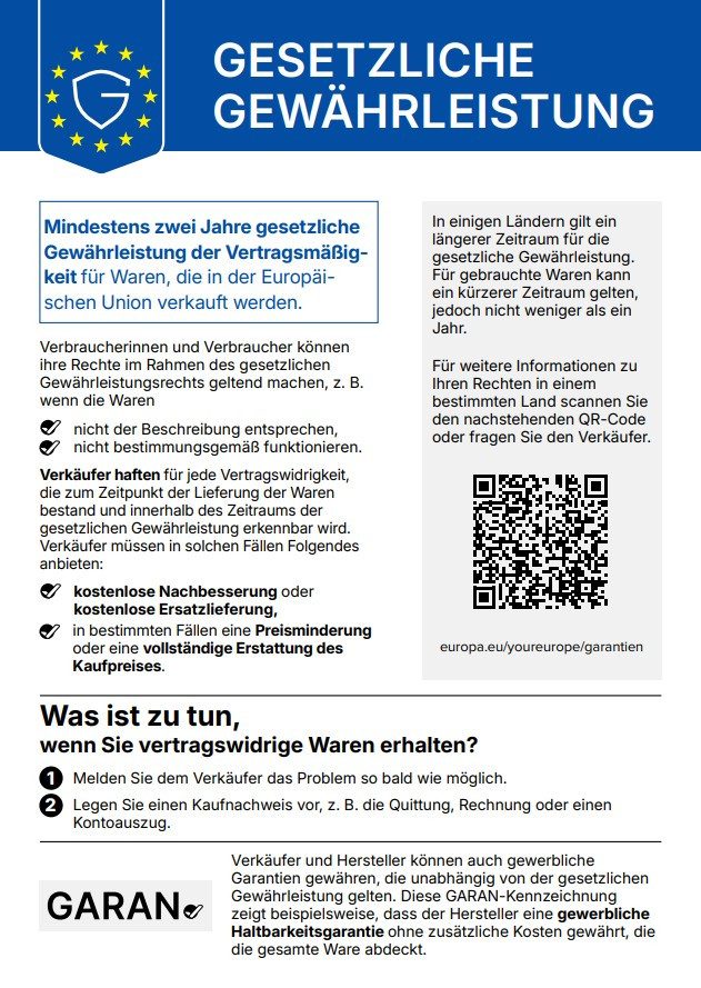 EU GWL Notice Gesetzliche Gewaehrleistung