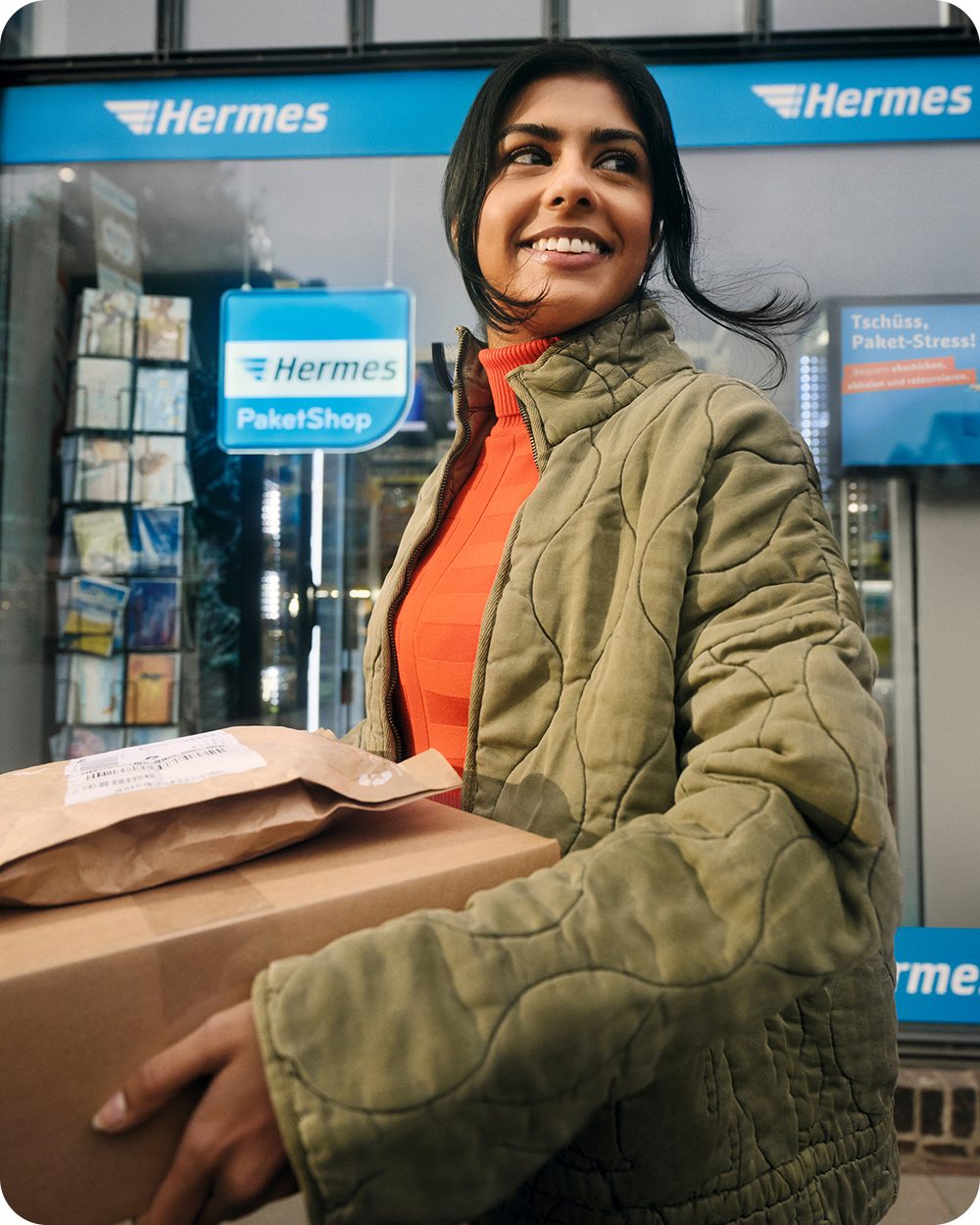 Lieferung an einen von 17.000 Hermes PaketShops