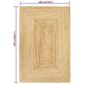 Teppich Teppich Handgefertigt Jute 180x250 cm, vidaXL, Höhe: 0 mm