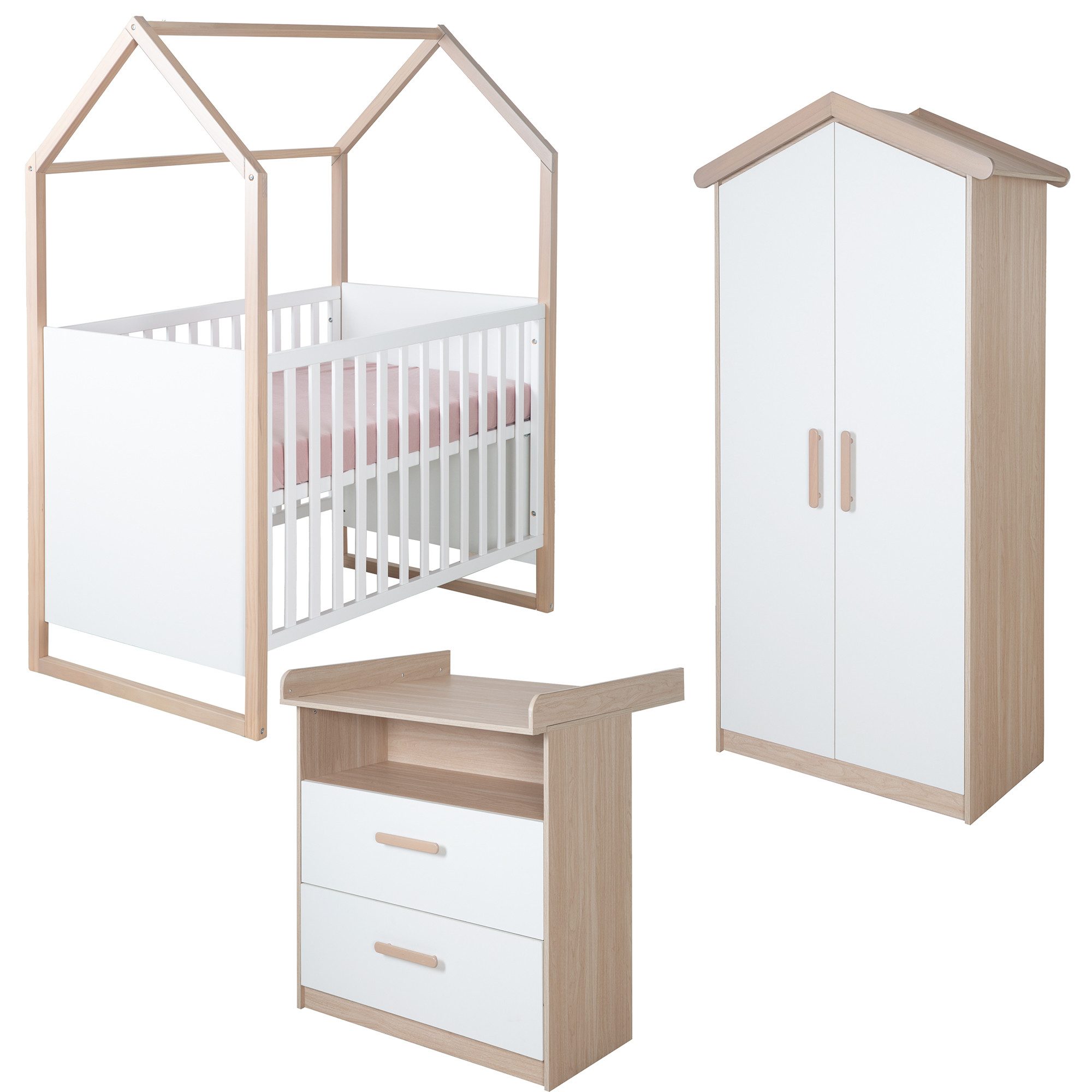 roba® Babyzimmer-Komplettset Cabane - modernes Kinderzimmer günstig online kaufen
