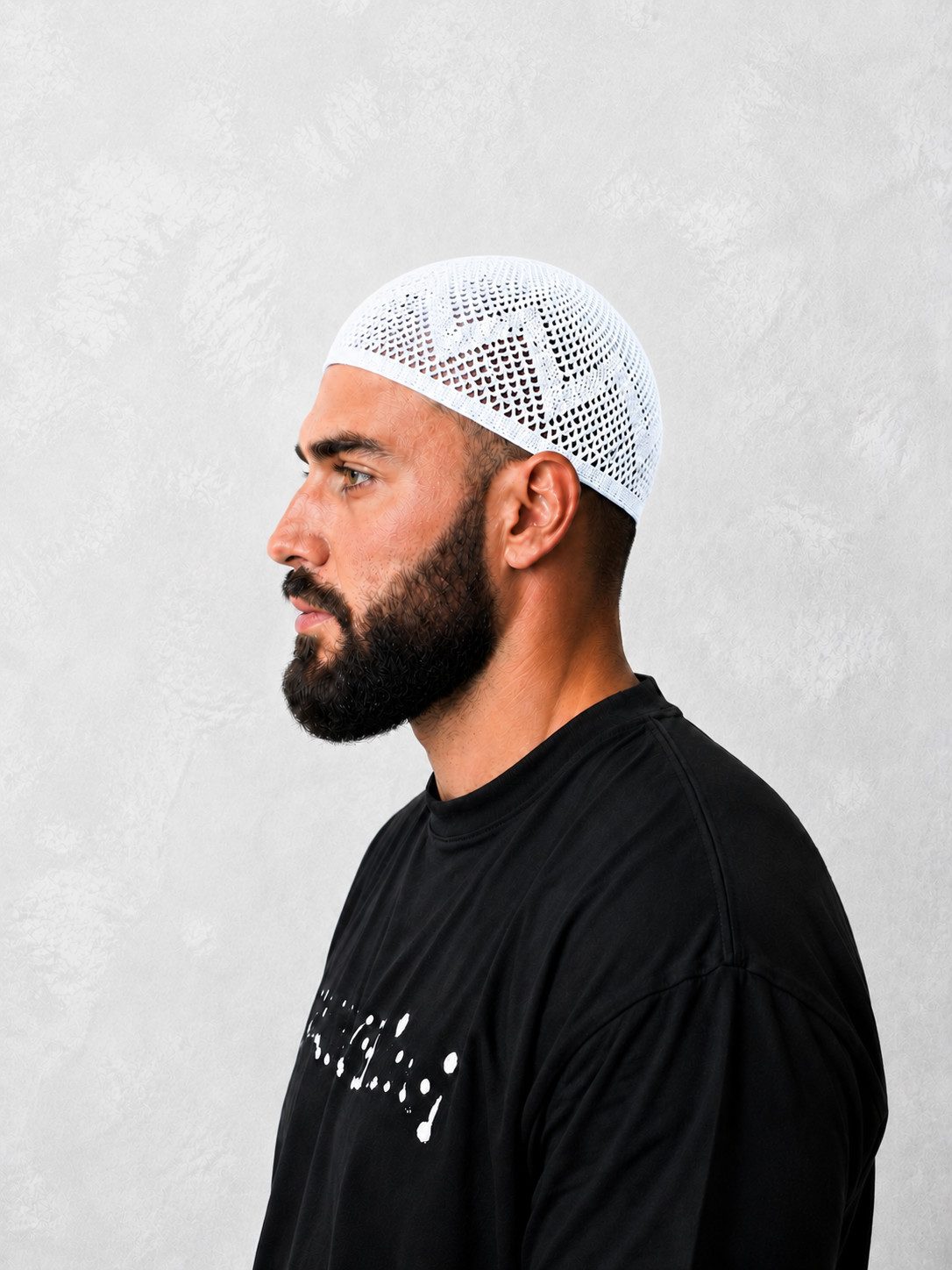 Aymasal Strickmütze Gebetsmütze Beyzade für Herren, elastisch Passt sich der Kopfform an; Gummizug am unteren Ende; leichtes Gewicht