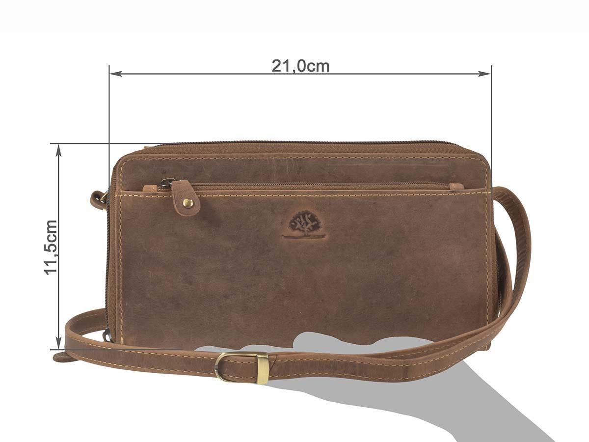 Greenburry Geldbörse Vintage, Portemonnaie zum Umhängen, 16 Kartenfächer, RFID Schutz