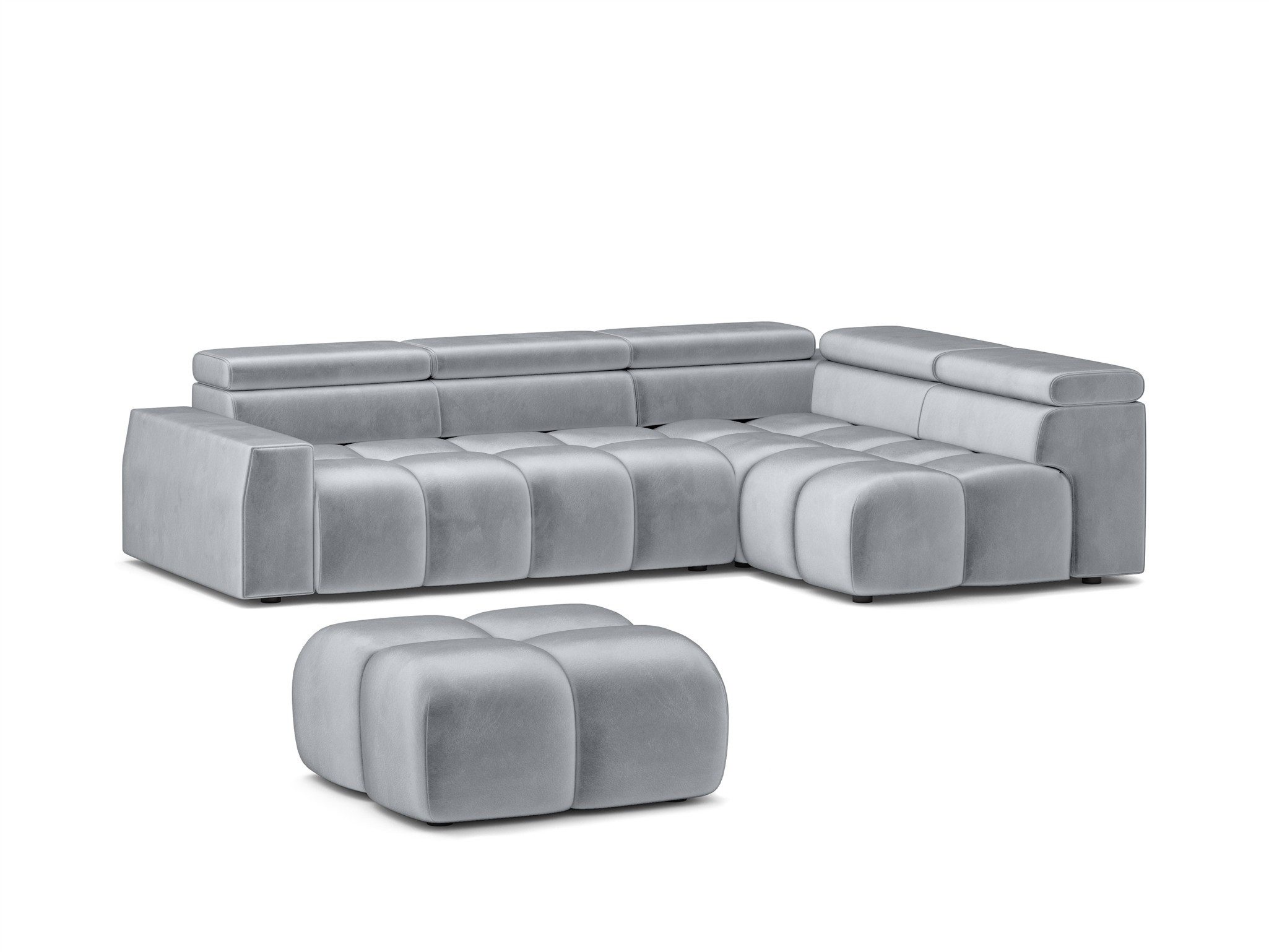 Fun Möbel Polsterhocker Hocker Designerhocker DARCY 85x85 cm in Stoff Salvador (auch mit der Breite ca. 128 cm erhältlich), Gesamthöhe: ca. 44 cm