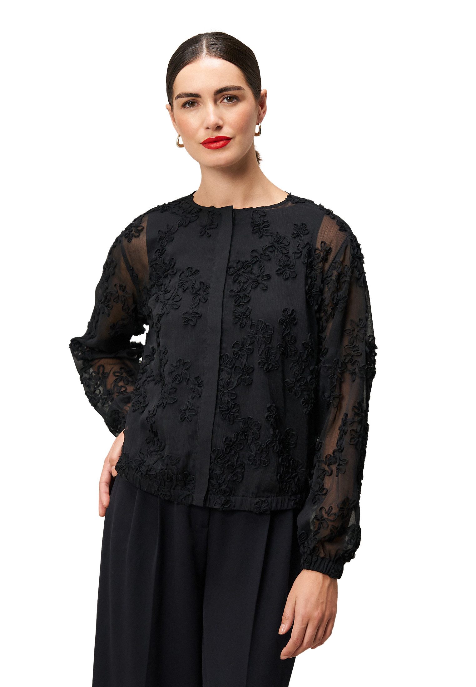 Zero Chiffonbluse Damen Chiffonbluse mit Blumenmuster günstig online kaufen