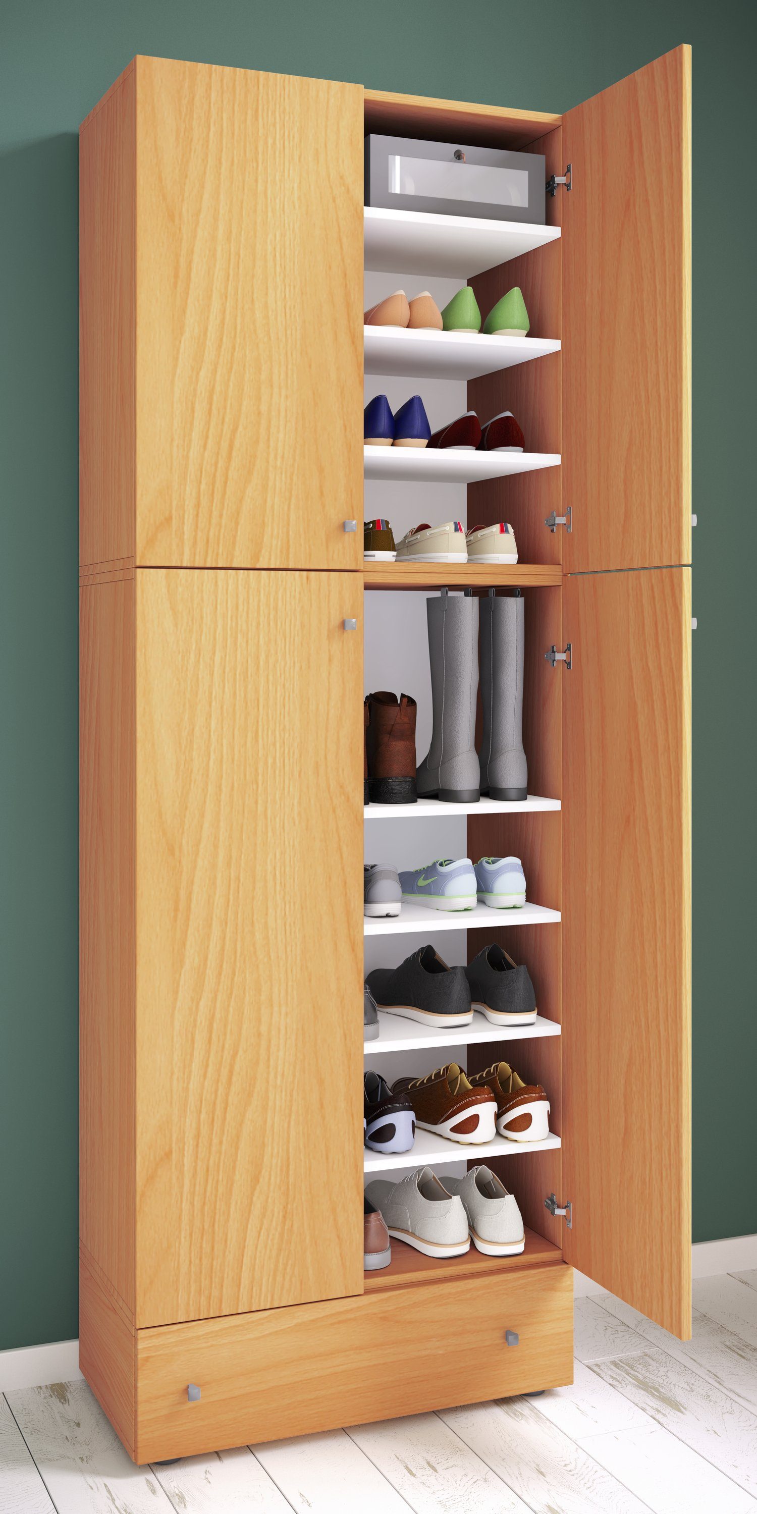 VCM Schuhschrank Schuhkommode Lona H. 200 x B. 70 x T. 39 cm