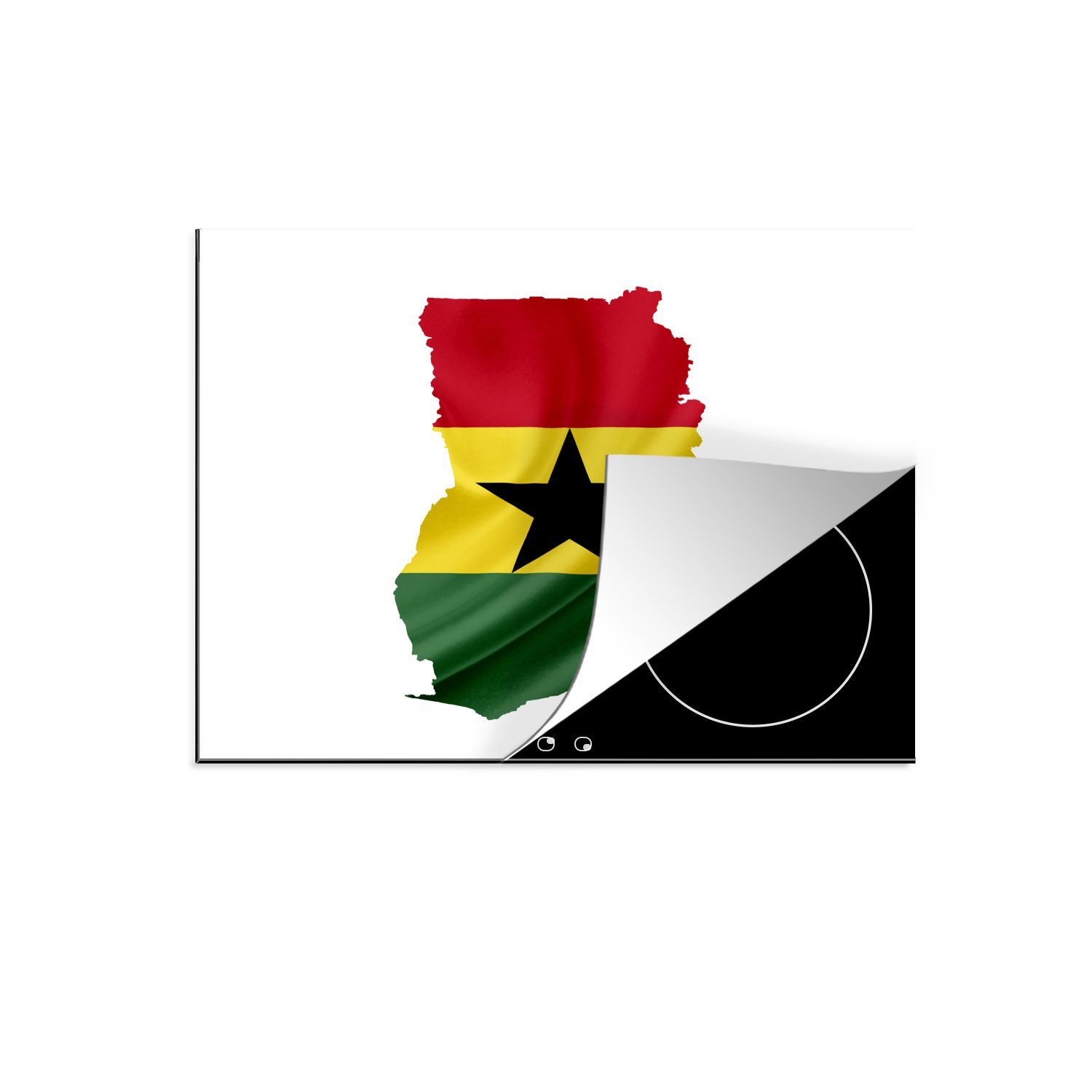 Mobile (1 cm, nutzbar, Ceranfeldabdeckung von Herdblende-/Abdeckplatte Illustration 60x52 Arbeitsfläche tlg), Ghana, Karte der MuchoWow Vinyl,